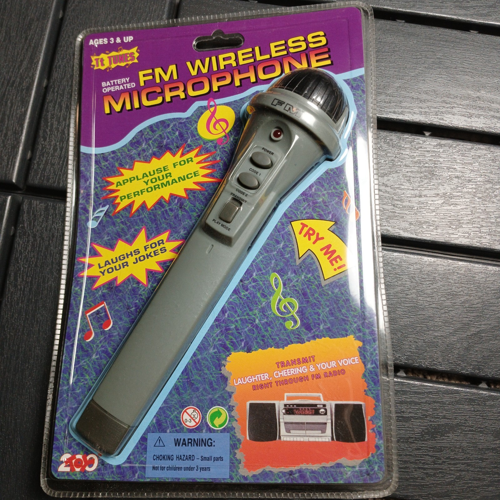 Vintage FM Wireless Microphone Toy 200 Milford Mass TT Tunes Y2K 90’s Kid -ZC