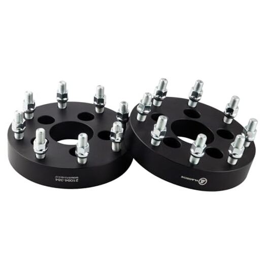 Black Forged 5x4.5 to 8x170 Wheel Adapters 1 Inch 14x1.5 1 Inch - Pack of 2