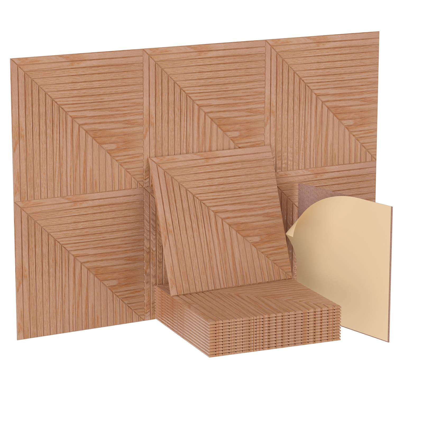 6 PCS Acoustical Wall Panels，Self-adhesive Sound Absorbing Panel Decorative