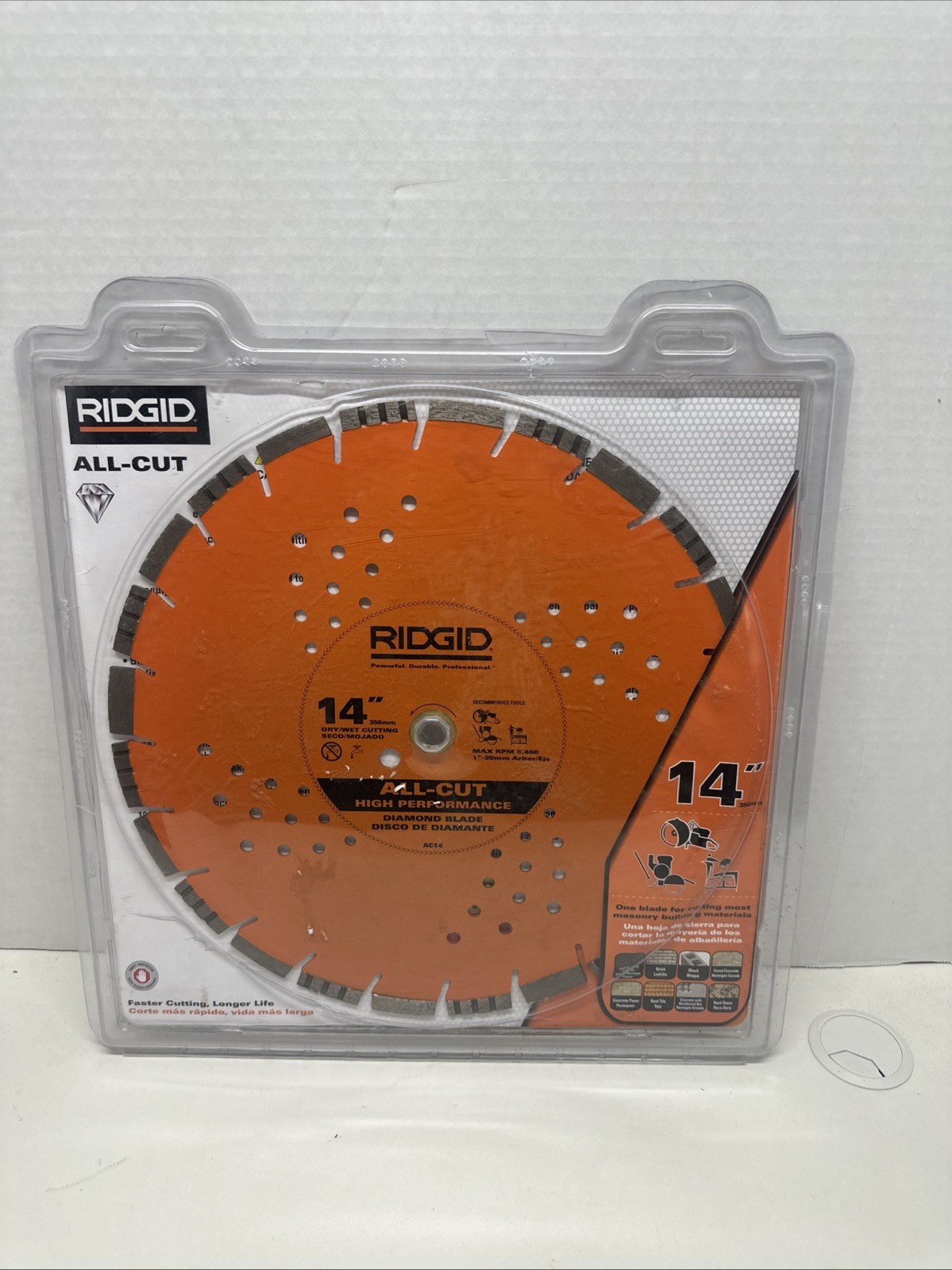 RIDGID 14 in. All-Cut Segmented Rim Diamond Saw Blade