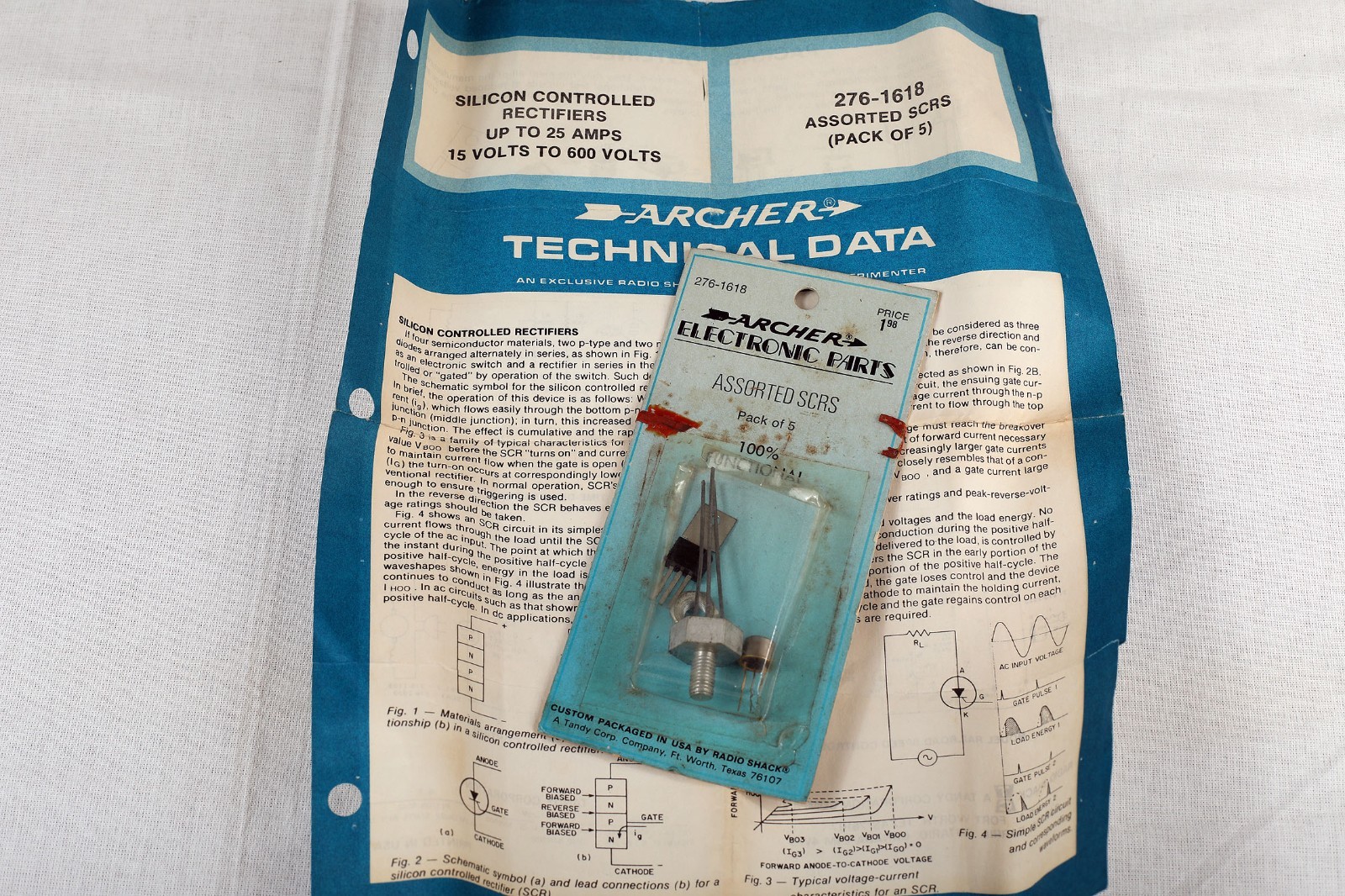 Archer Radio Shack 276-1618 Assorted SCRS Rectifiers with Instructions