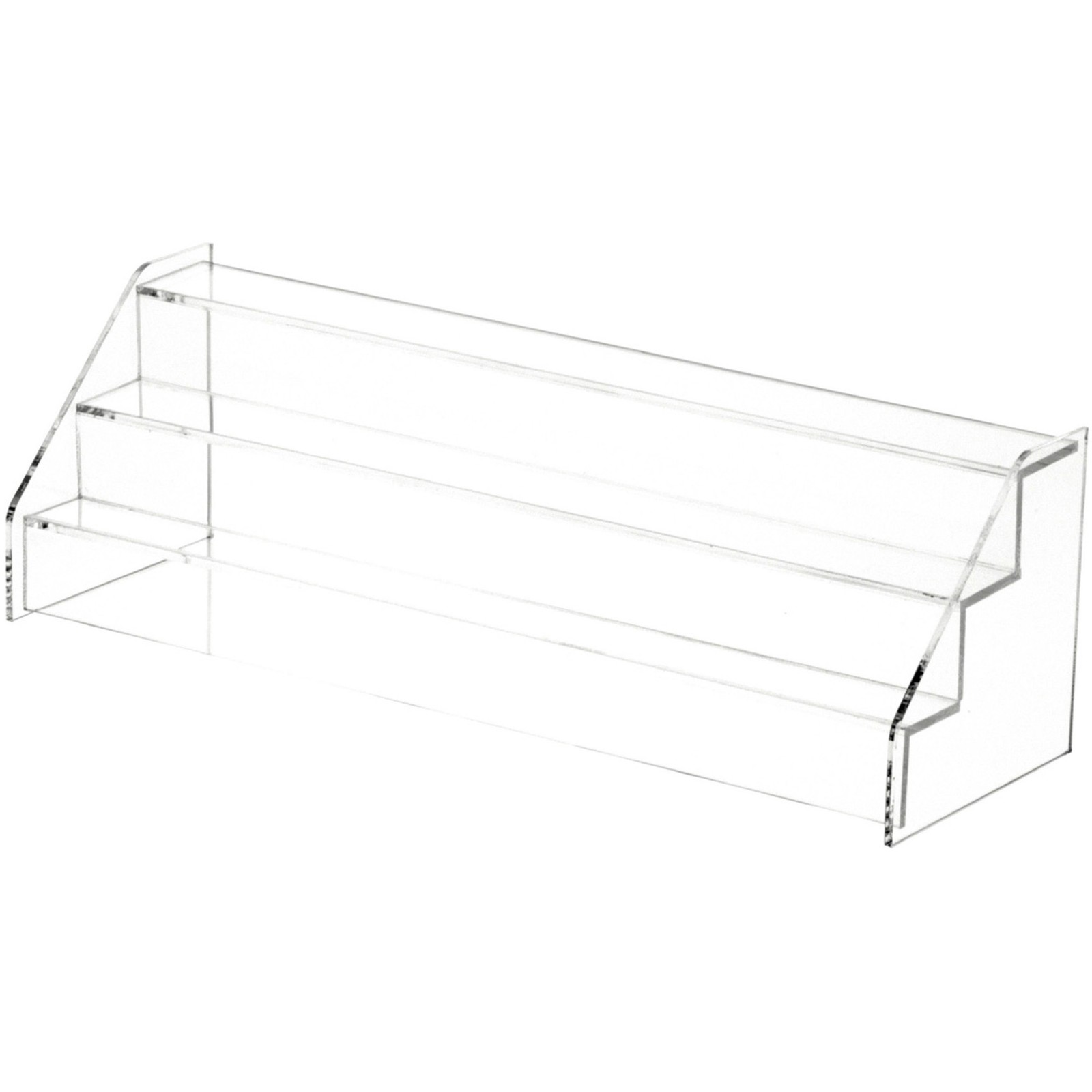 Plymor Clear Acrylic 3-Step Open Front Display Stairs, 3.75"H x 12.25"W x 3.75"D