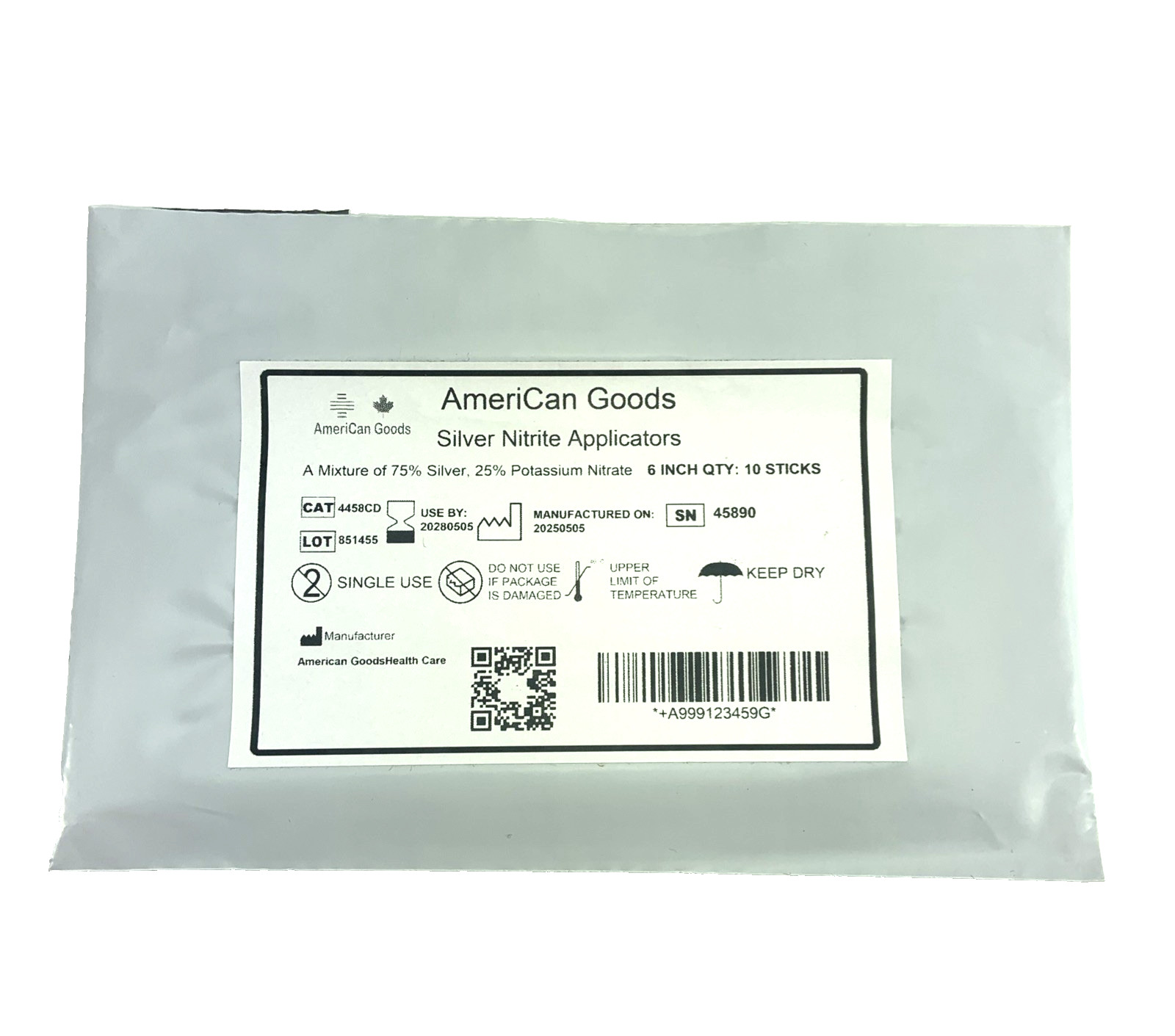 AmeriCan Goods Silver Nitrate 6 Inch Stick Applicators 10/PS Exp 2028