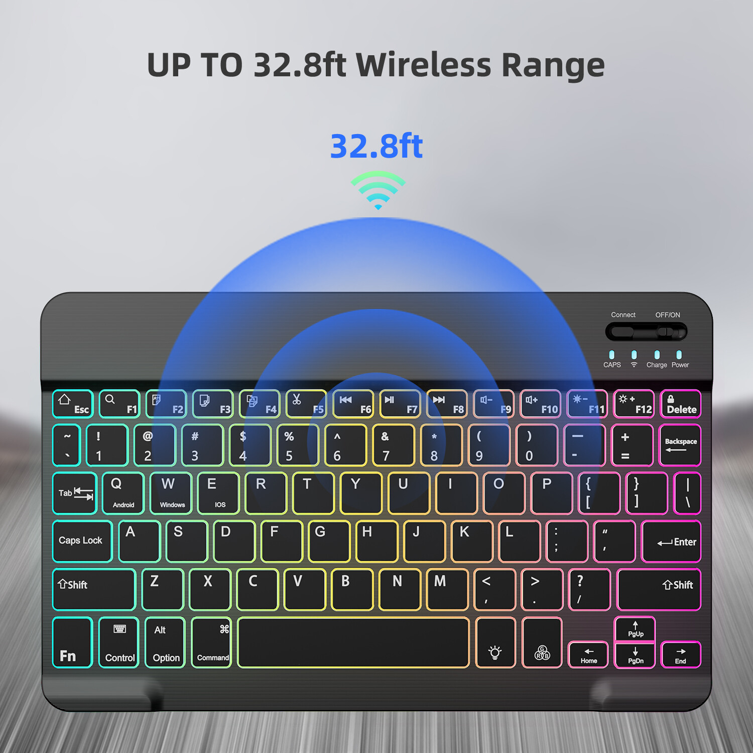 Backlit RGB Wireless Keyboard & Mouse Combo Bluetooth Set for iPad / PC / Laptop