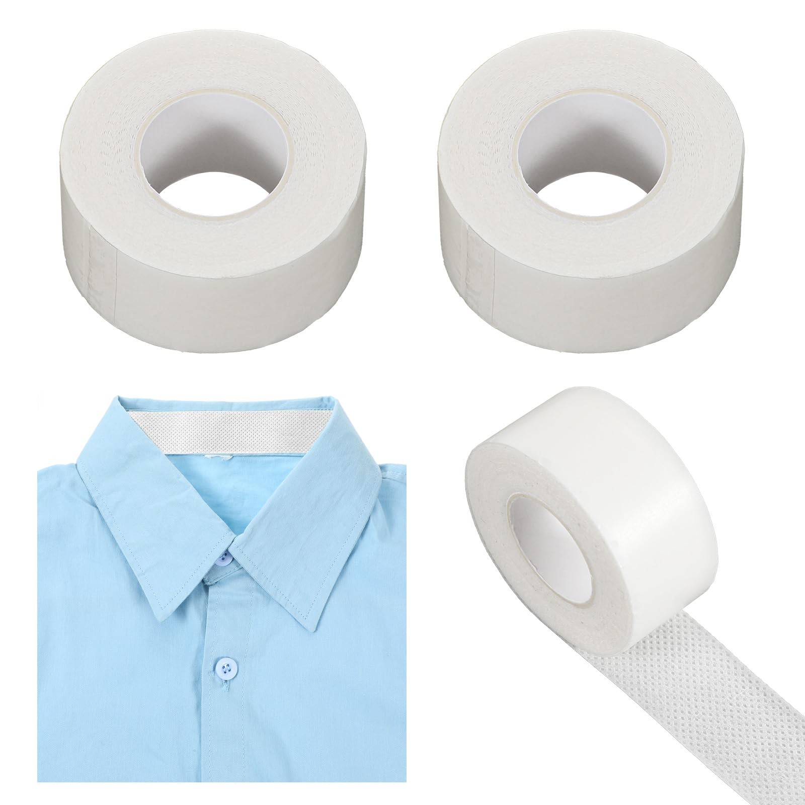 2 Roll Disposable Collar Protector Sweat Pads, Self-Adhesive Shirt Collar Pro...