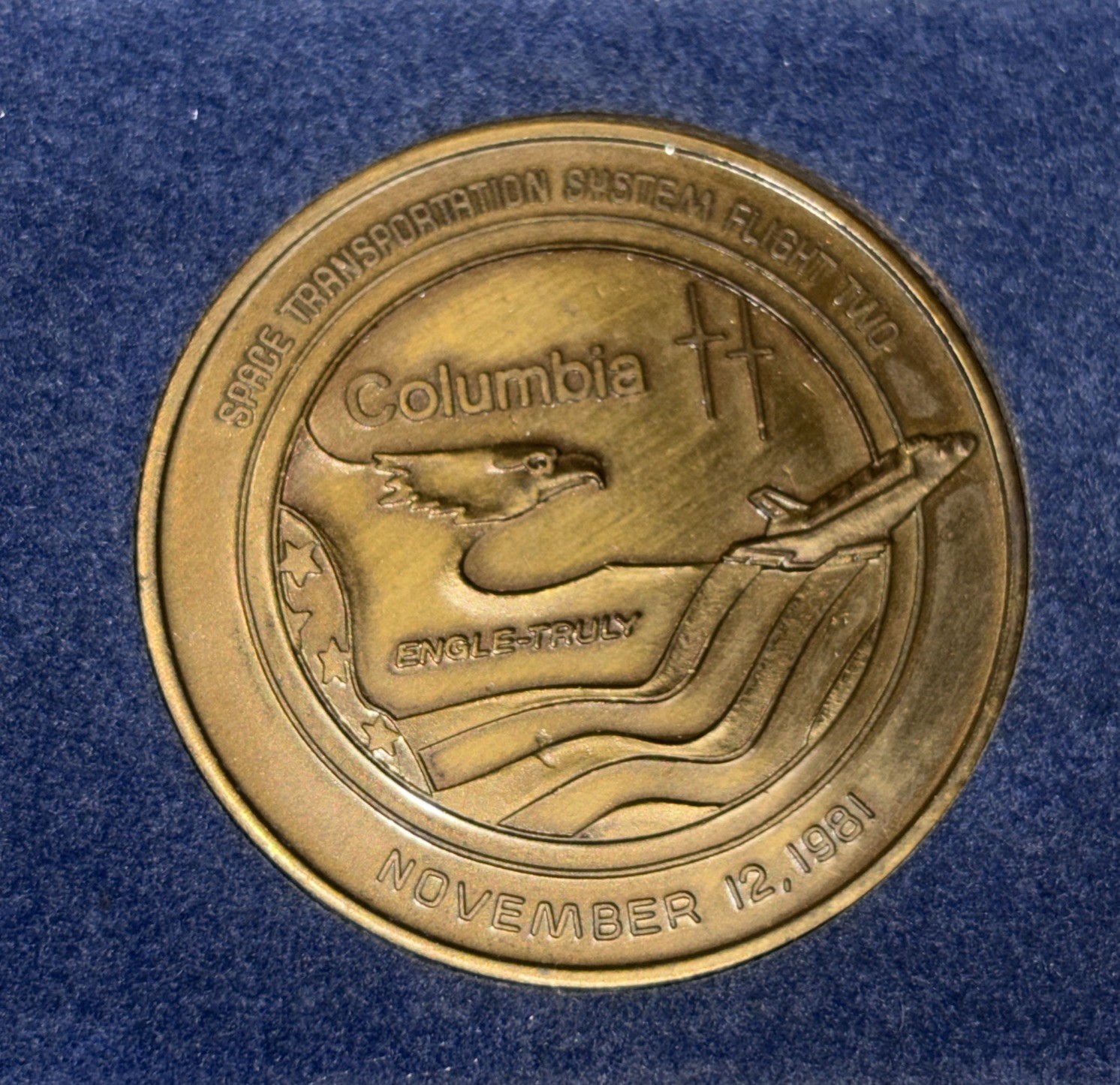 NASA Space Shuttle Columbia November 12 1981 STS Flight 2 Eagle Medallion Coin