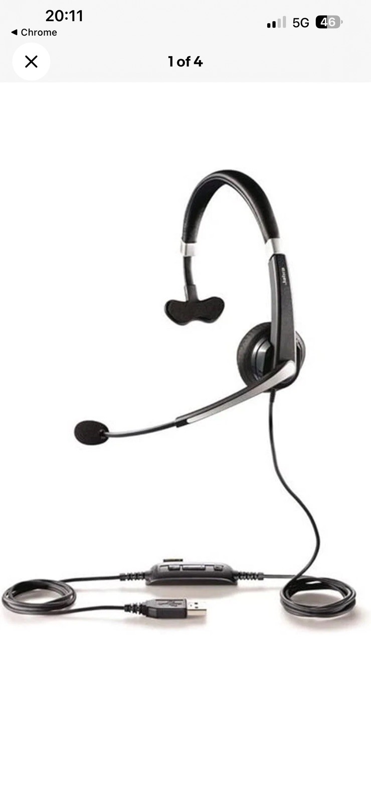 Jabra UC VOICE 550 MS Mono USB Silver/Black Headband Headset