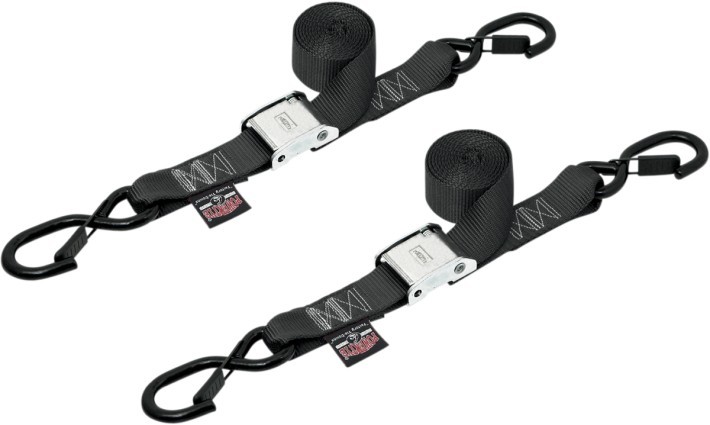 Powertye 1.5" Cam Buckle w/Safety Latch Hooks Black (28622-S)