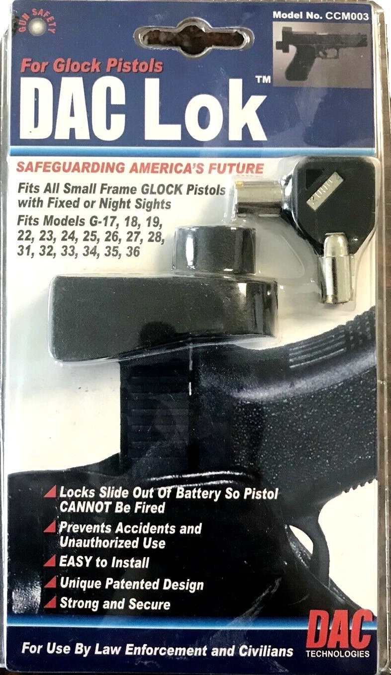 DAC Trigger Lock for Glock Pistols Patented Design Model CCM003 Black Metal