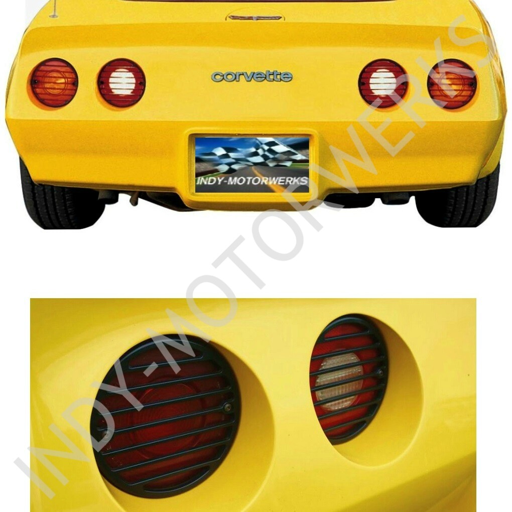 C3 CORVETTE BLACK TAIL LIGHT LOUVER GRILLES COVER KIT FITS: 80-82 CORVETTES
