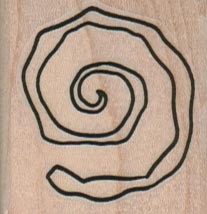 Open Spiral 1 1/2 x 1 1/2" Mounted Rubber Stamp, Background Stamp, Mixed Media