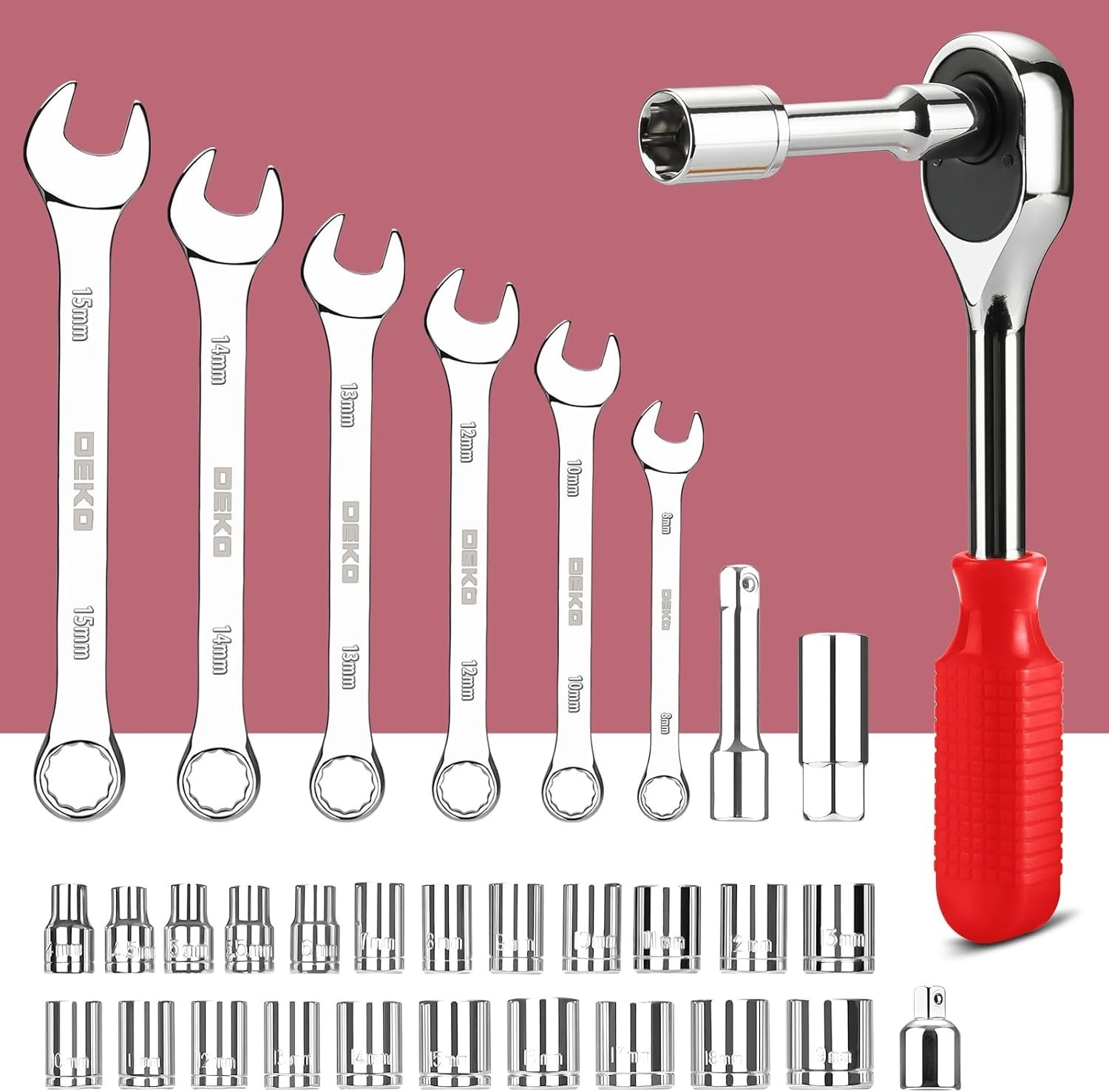 DEKOPRO Tool Set:228 Piece Home Tool Kit, Household Basic Repair Tool Set Comes