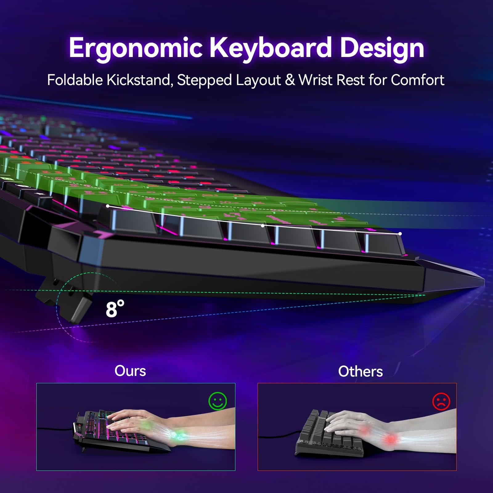 Tecknet Wired Rgb Gaming Keyboard - 26-Key Anti-Ghosting 13 Lighting Modes
