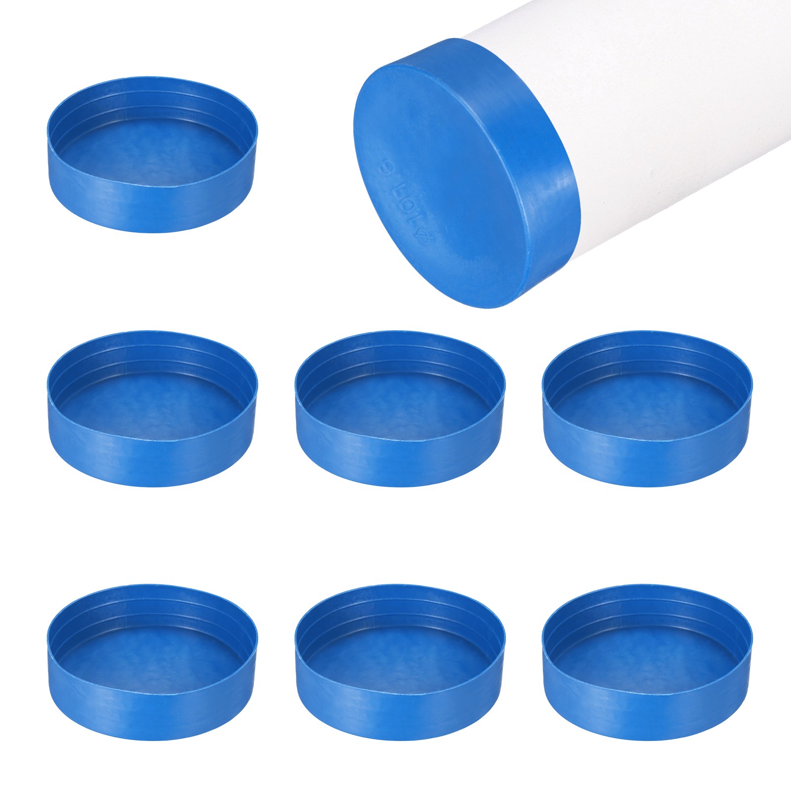 10Pcs Tube End Cap Plastic Plugs, Round Plastic Plug Fit 4" OD Tube, Blue