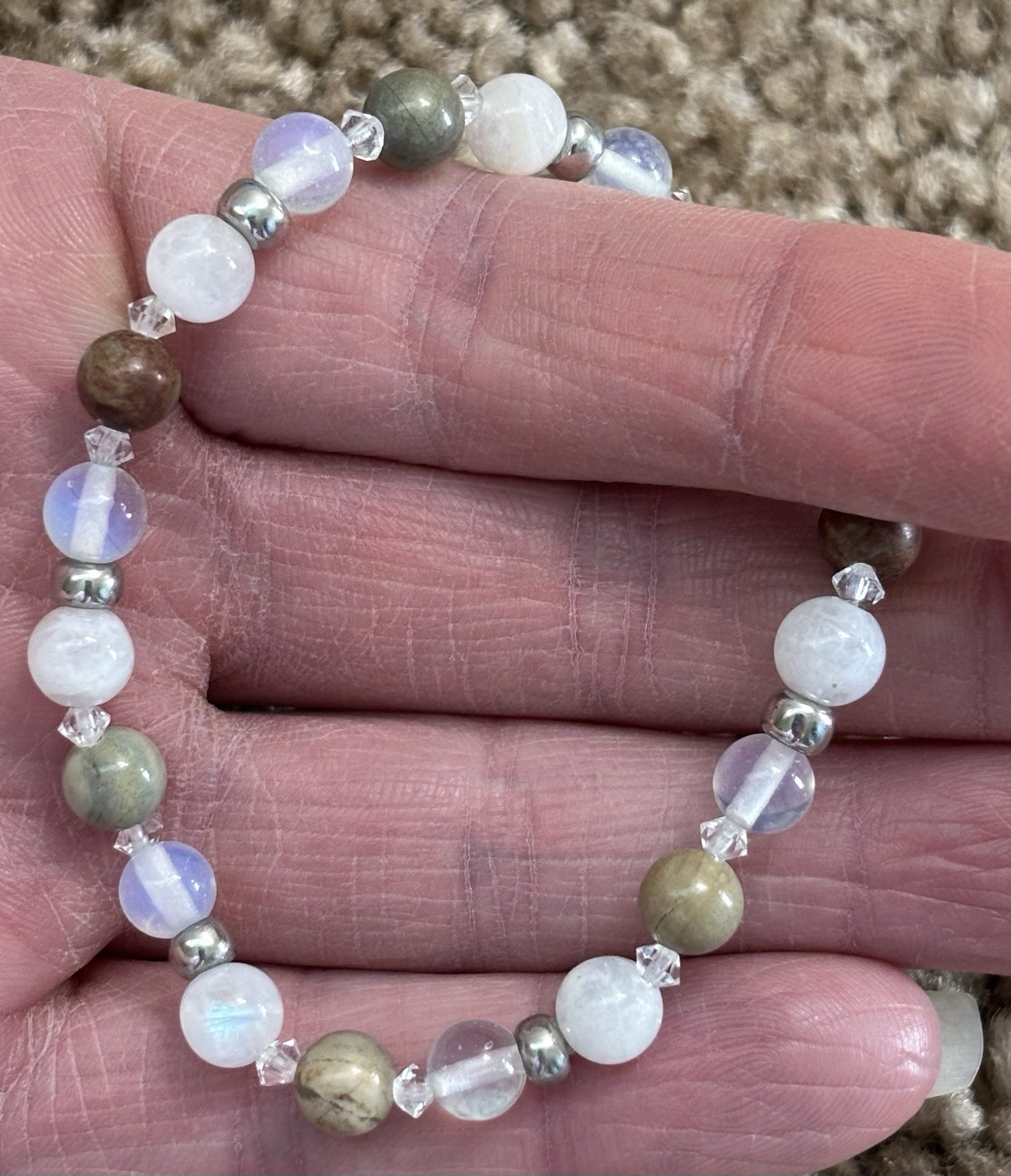 Stunning Gemstone Bracelet - Astrophyllite, Moonstone & Opalite