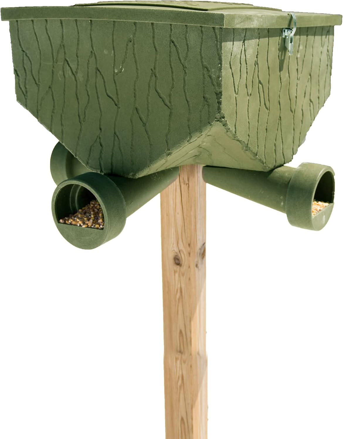 Banks Outdoors Gravity Fed Post Mounted Weatherproof Feed Bank Deer and Game Hun
