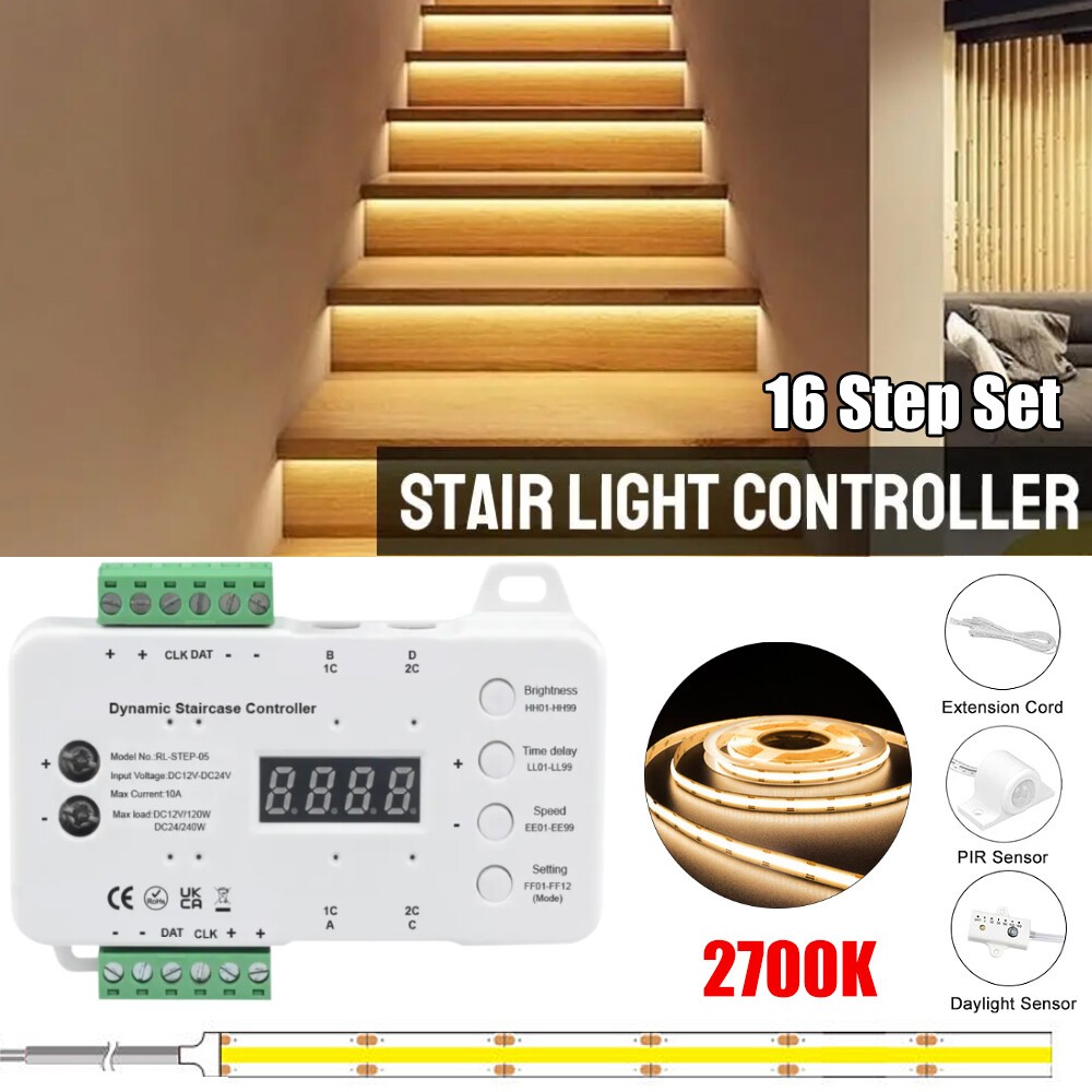 Intelligent Motion Induction Stair Light Smart Controller 16 Steps Install