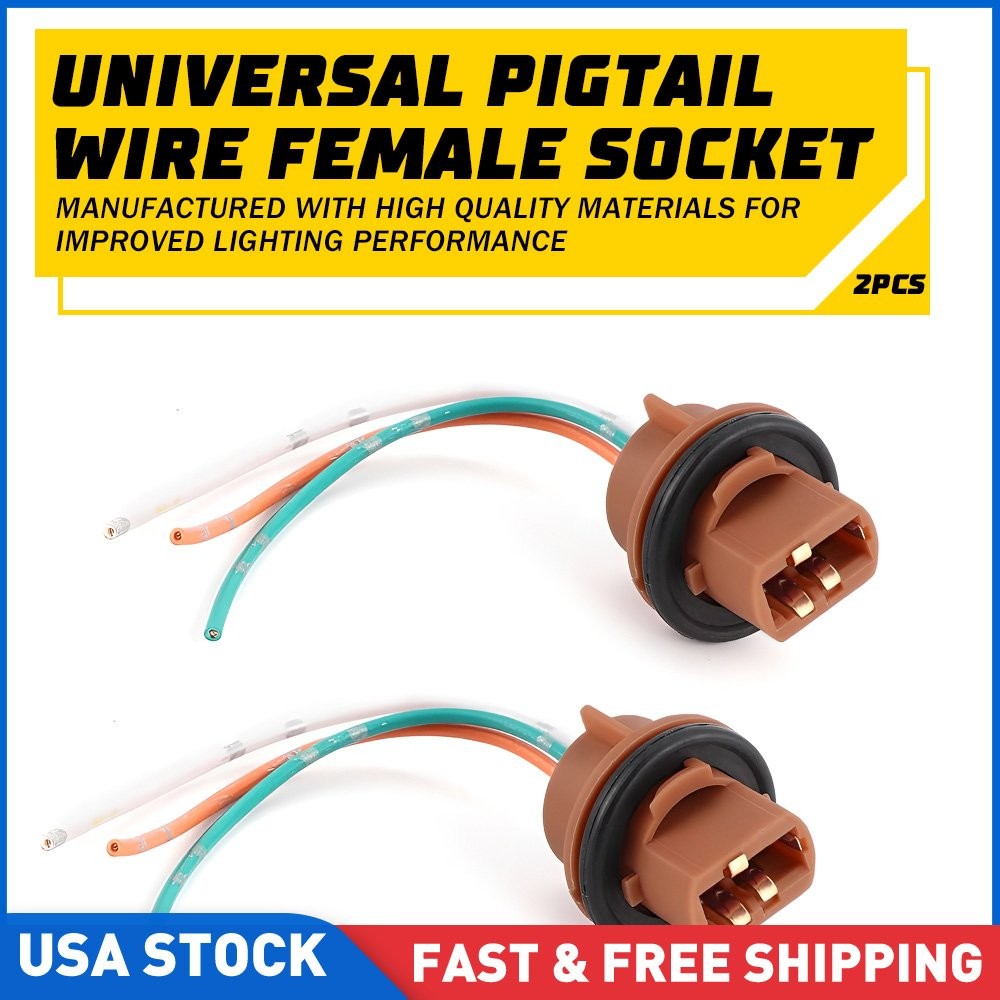 New Pigtail Wire 2644 Female Socket 7443 Two Harness Front Turn Signal Lamp
