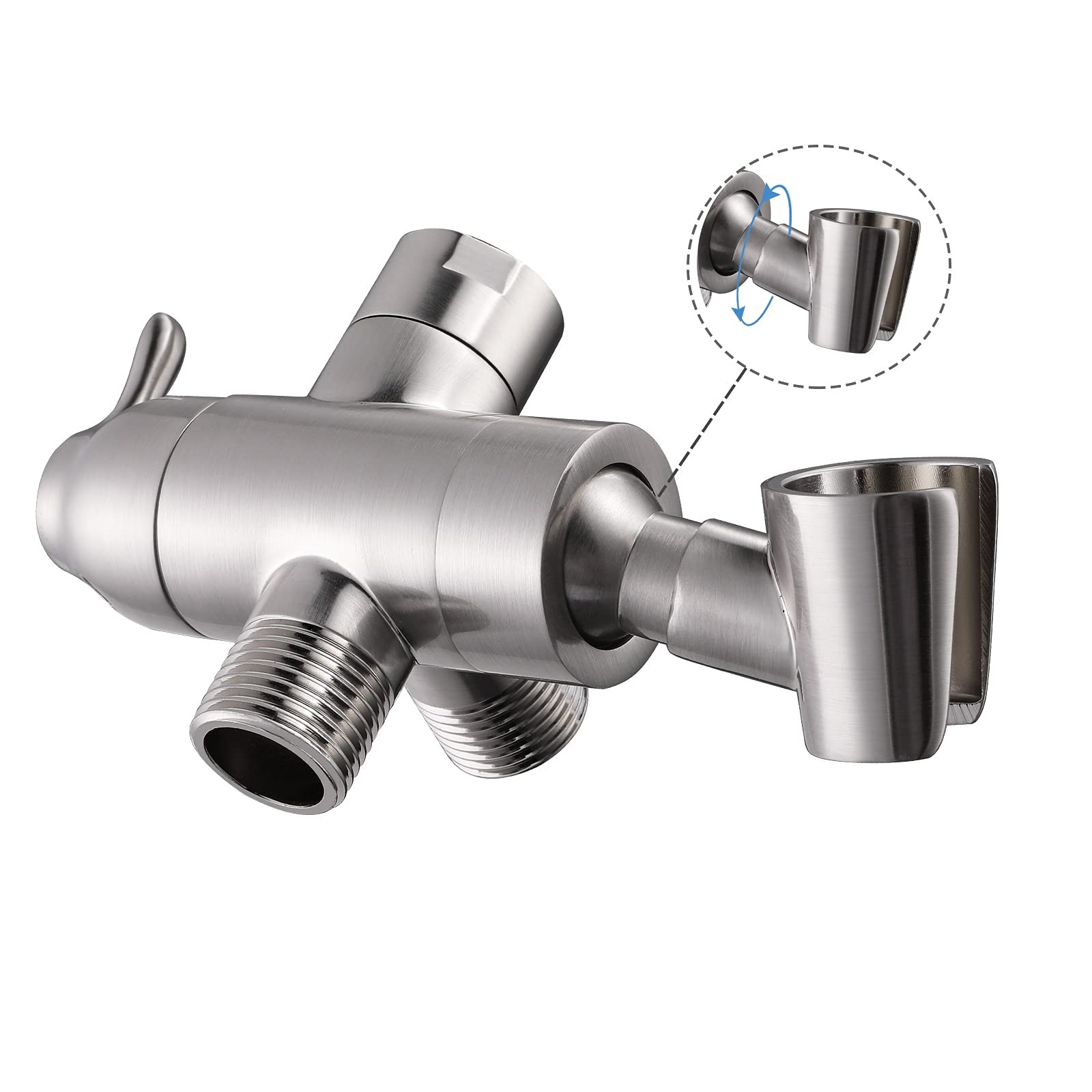Shower Arm Diverter with Handshower Mount, G1/2 Brass Shower Diverter Valve B...
