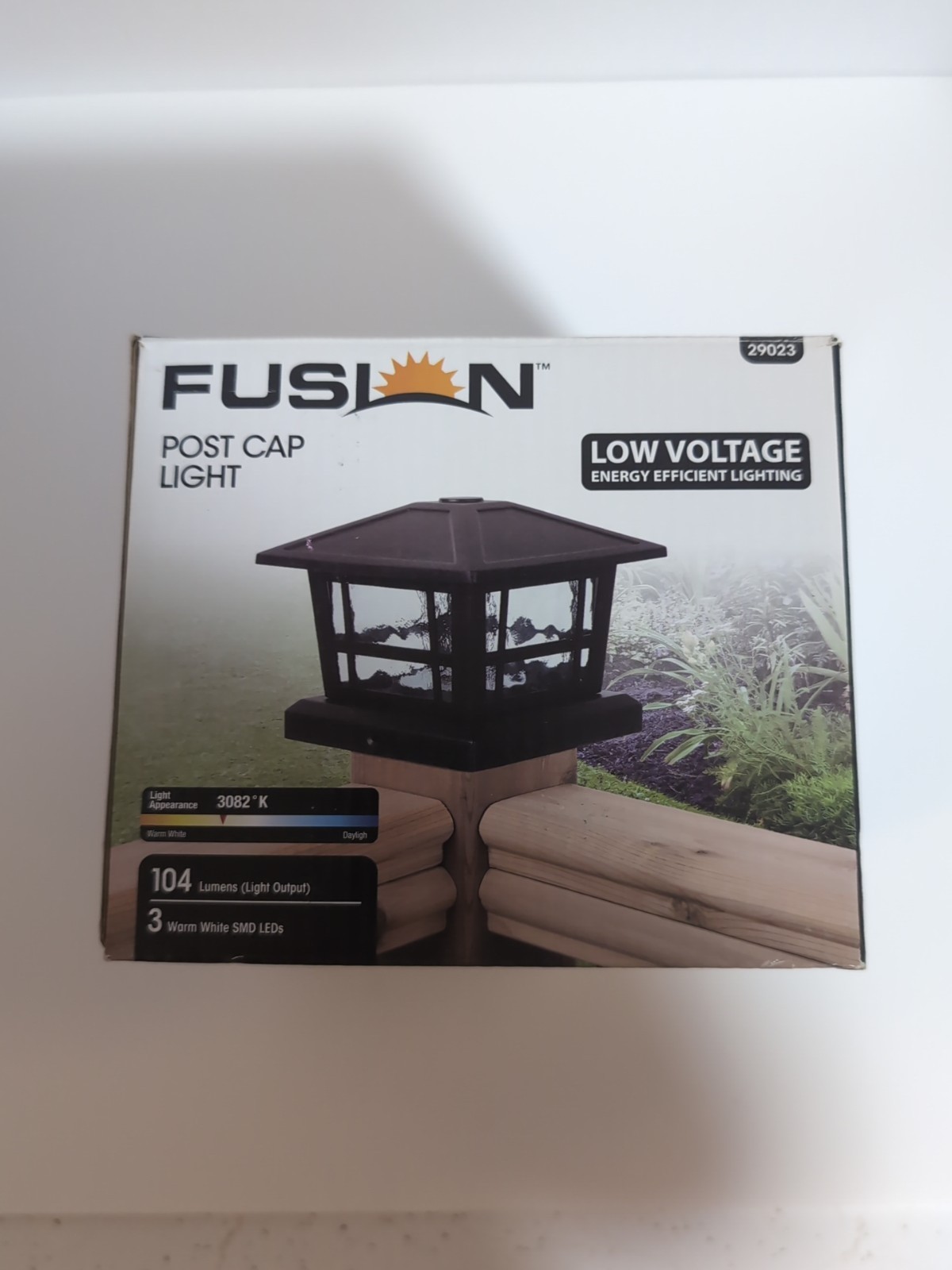 Fusion Post Cap Light Low Voltage 29023 104 Lumens Black Finish