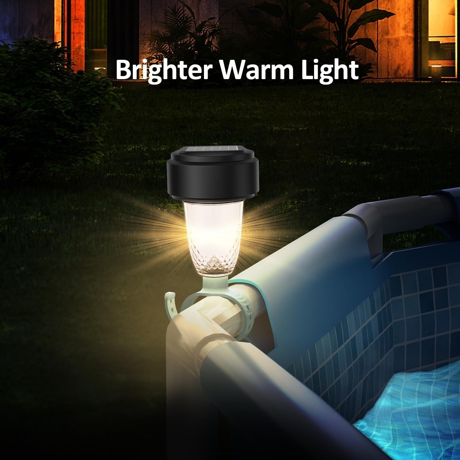 Solar Pool Lights - 6 Pack, Light for Framed Above Ground 6-Pack, Black