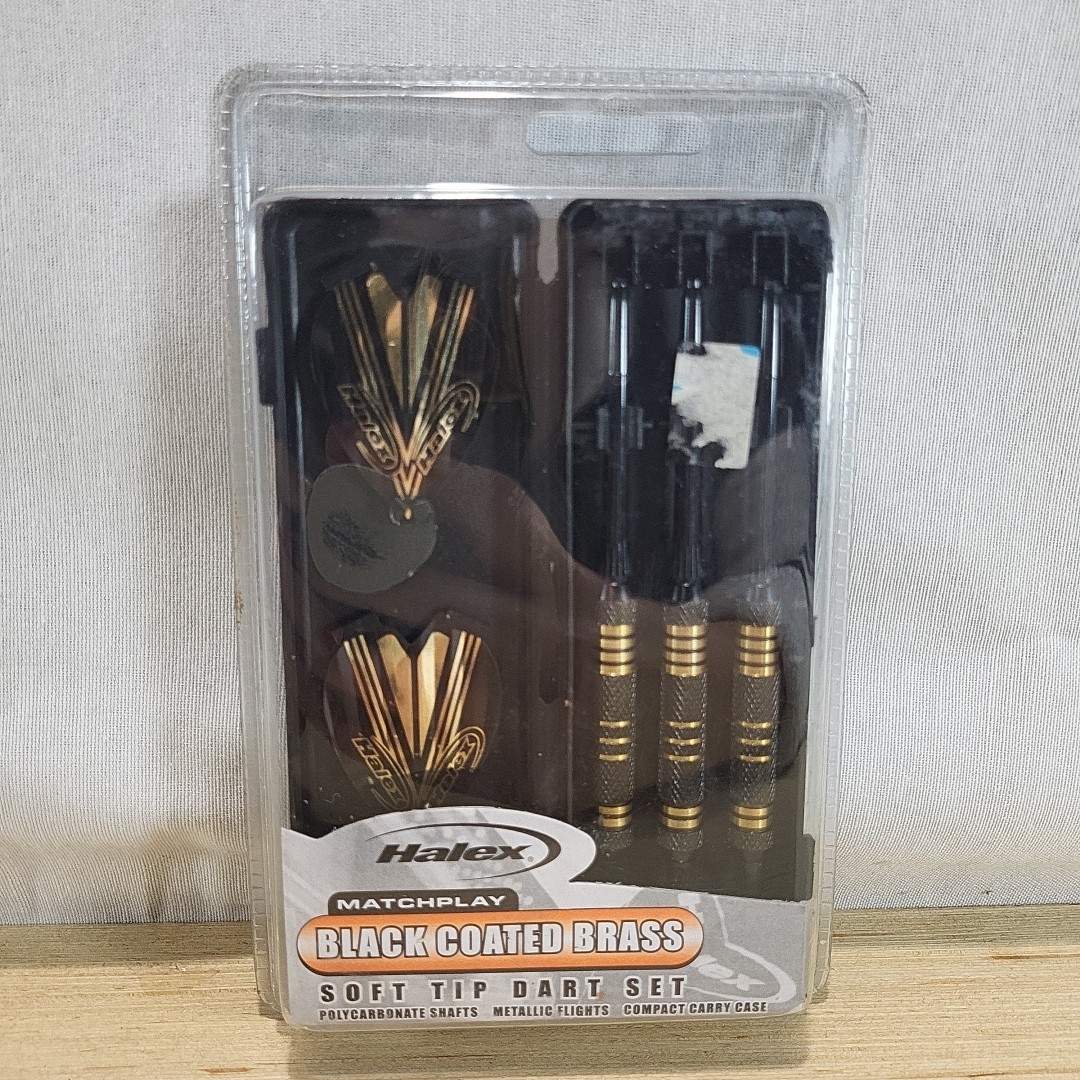 Vintage Halex 17g Soft Tip Brass Darts Set #67300 w/ Case New NOS