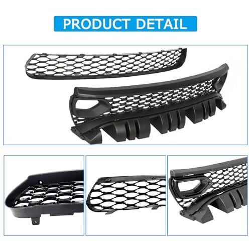Front Upper Lower Grille For 2015-2023 Dodge Charger SRT Scat Pack LOWER+UPPER