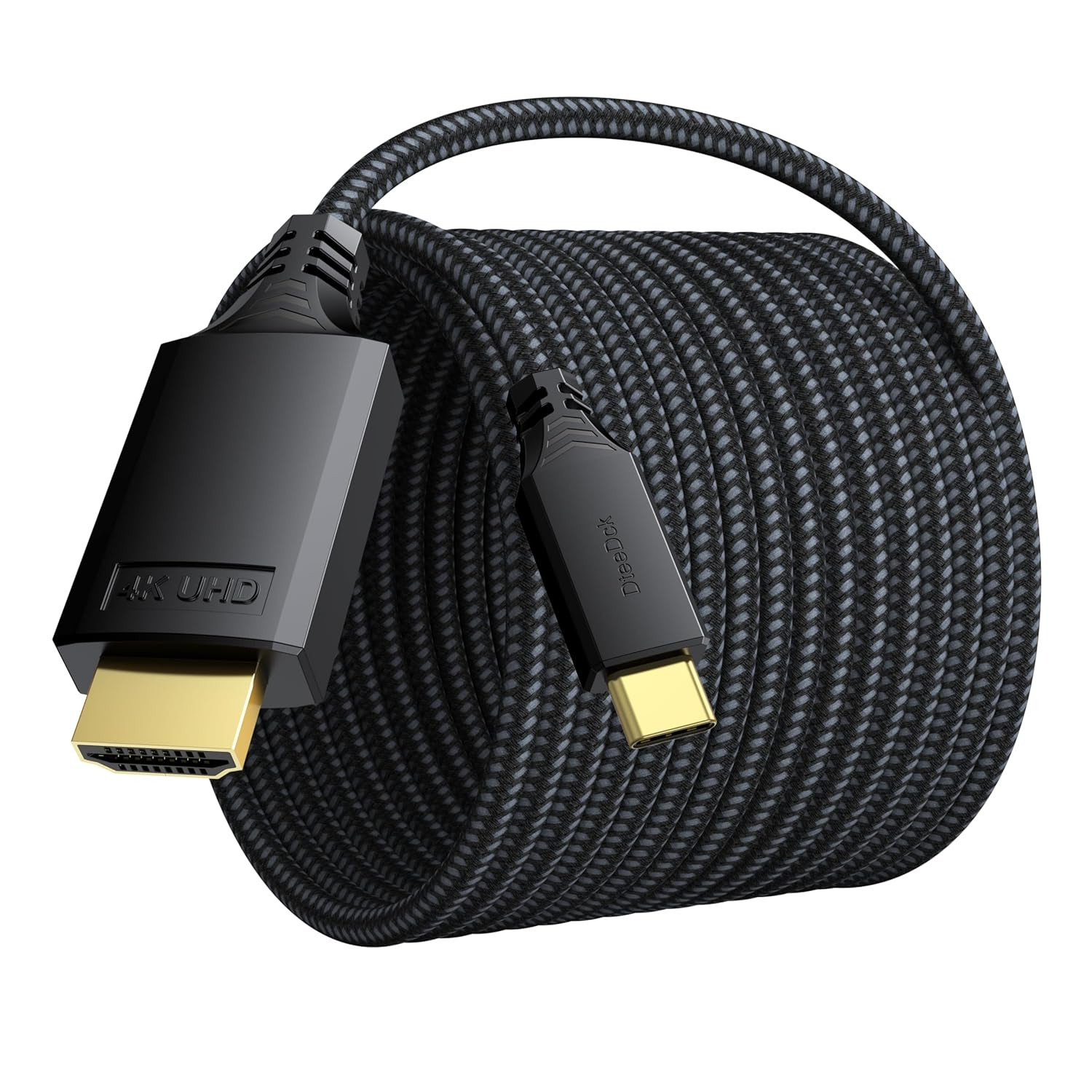 4K USB C to HDMI Cable 15 or 20FT, High Speed Type-C to HDMI Cord-Braided,Thunde