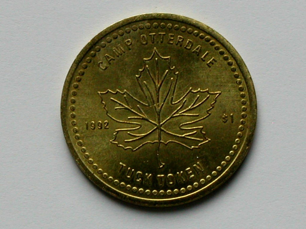 CAMP OTTERDALE Lombardy ON Canada 1992 $1 DOLLAR Brass Tuck (Food Store) Token