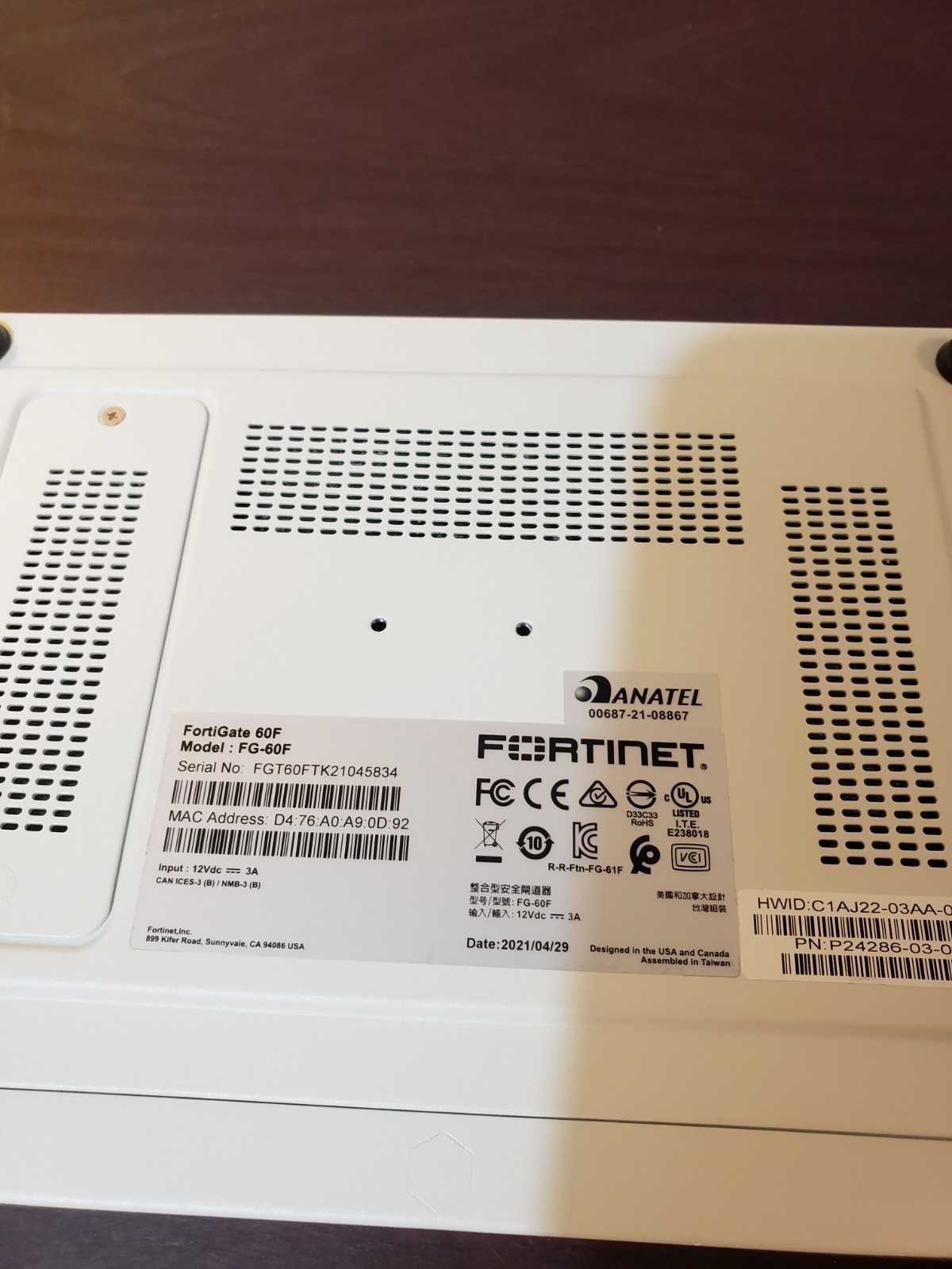 Fortinet Fortigate-60F Network Security Firewall Initialized FG-60F Unclaimed