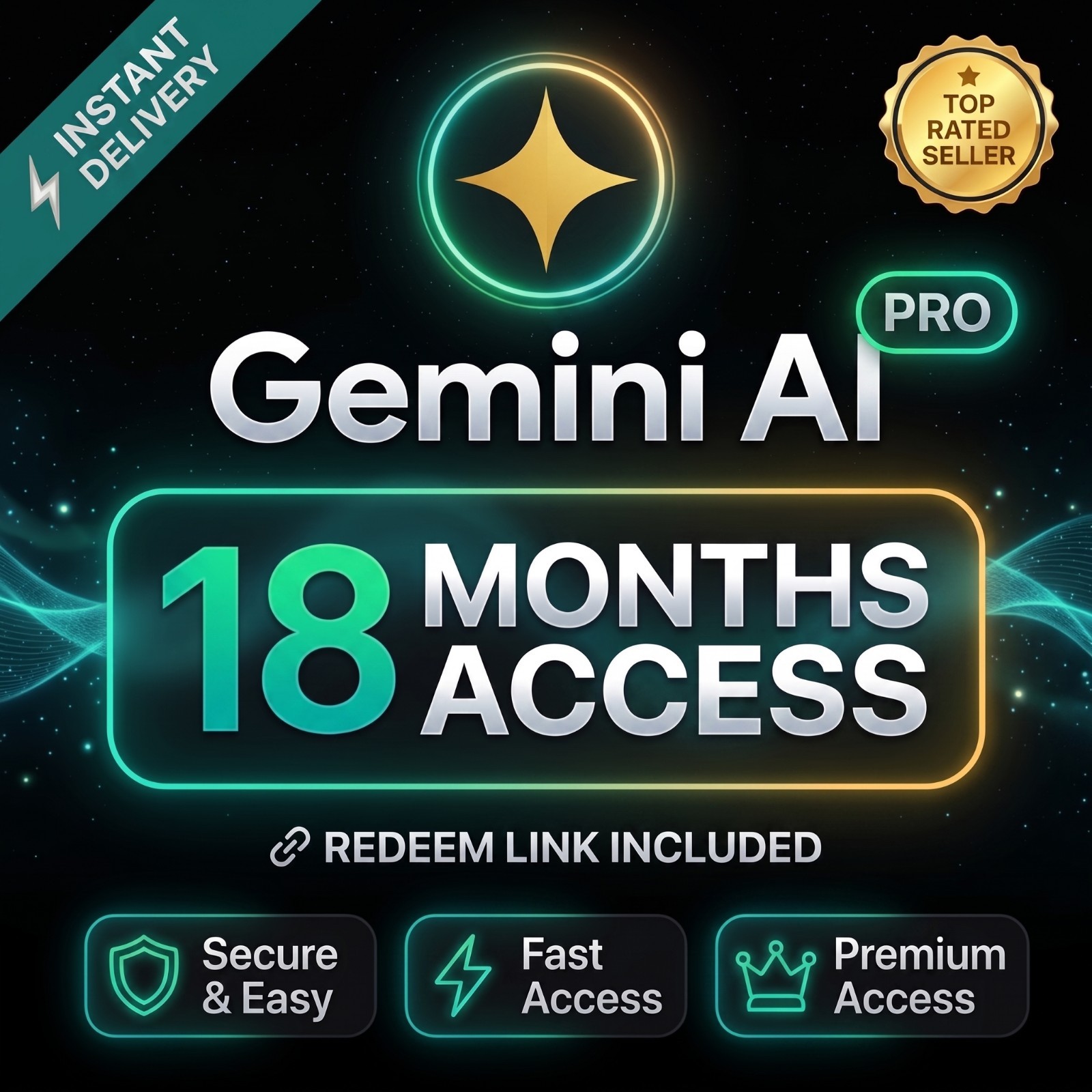 Gemini AI Pro | 18 Months Subscription | Veo 3.5 | 5TB Drive | Premium AI