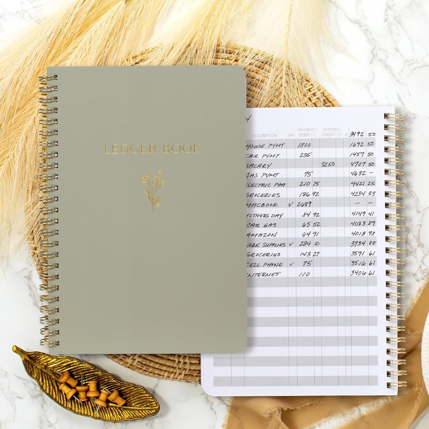 Easy to Use Accounting Ledger Book - The Perfect Expense Tracker Notebook