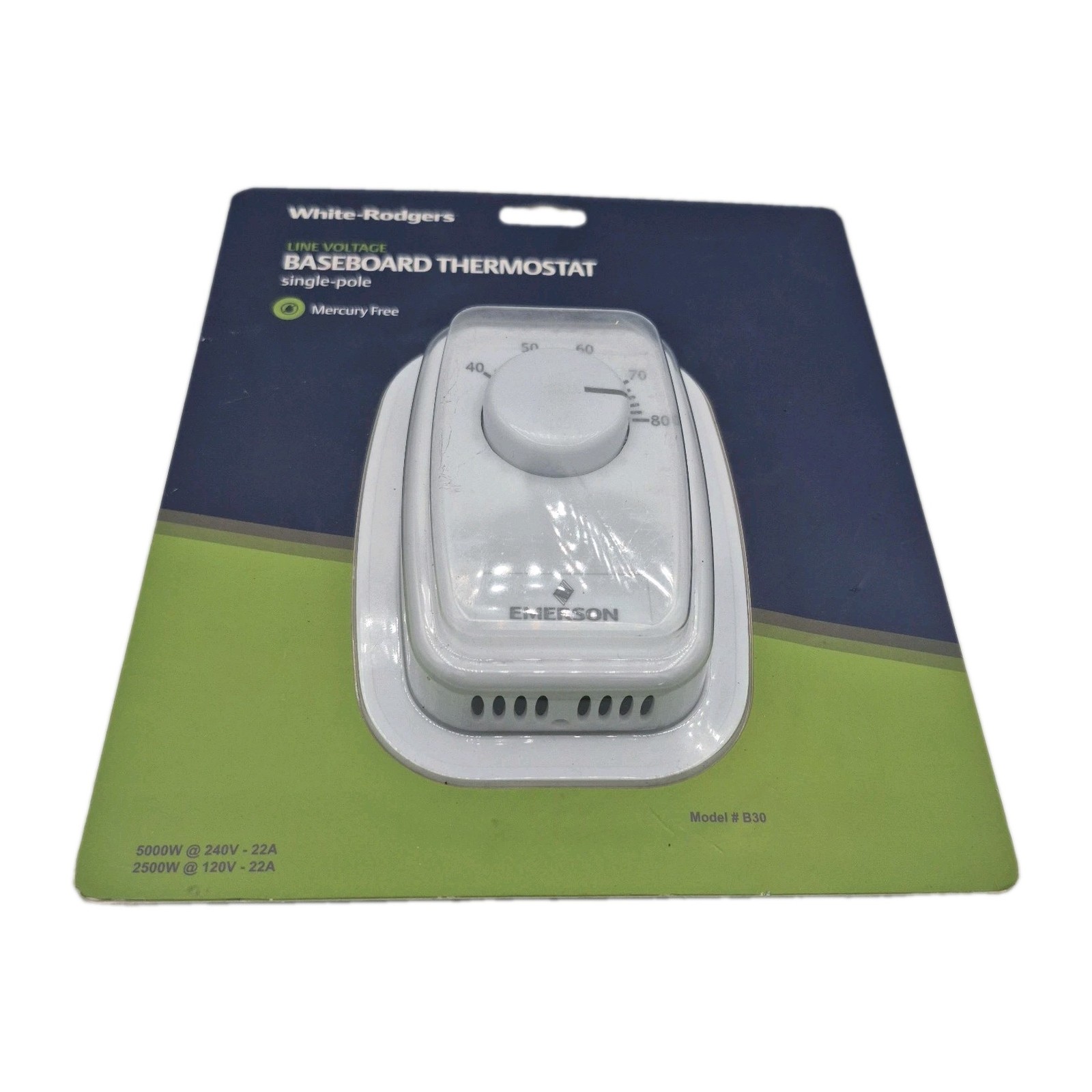 New Emerson White Rodgers Line Voltage Baseboard Thermostat Model # B-50