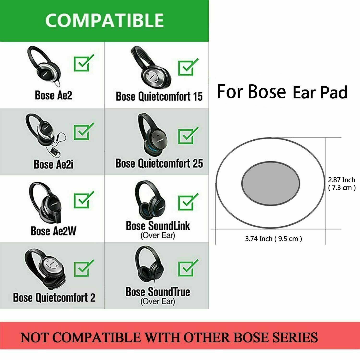 Ear Pad Cushion Replacement For Bose QC 35 Black!