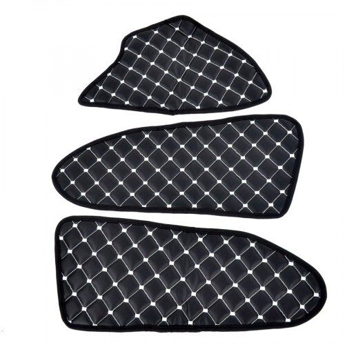 Door Black Panel Mats Eco Leather White Stitches for Mercedes Actros MP4 RHD