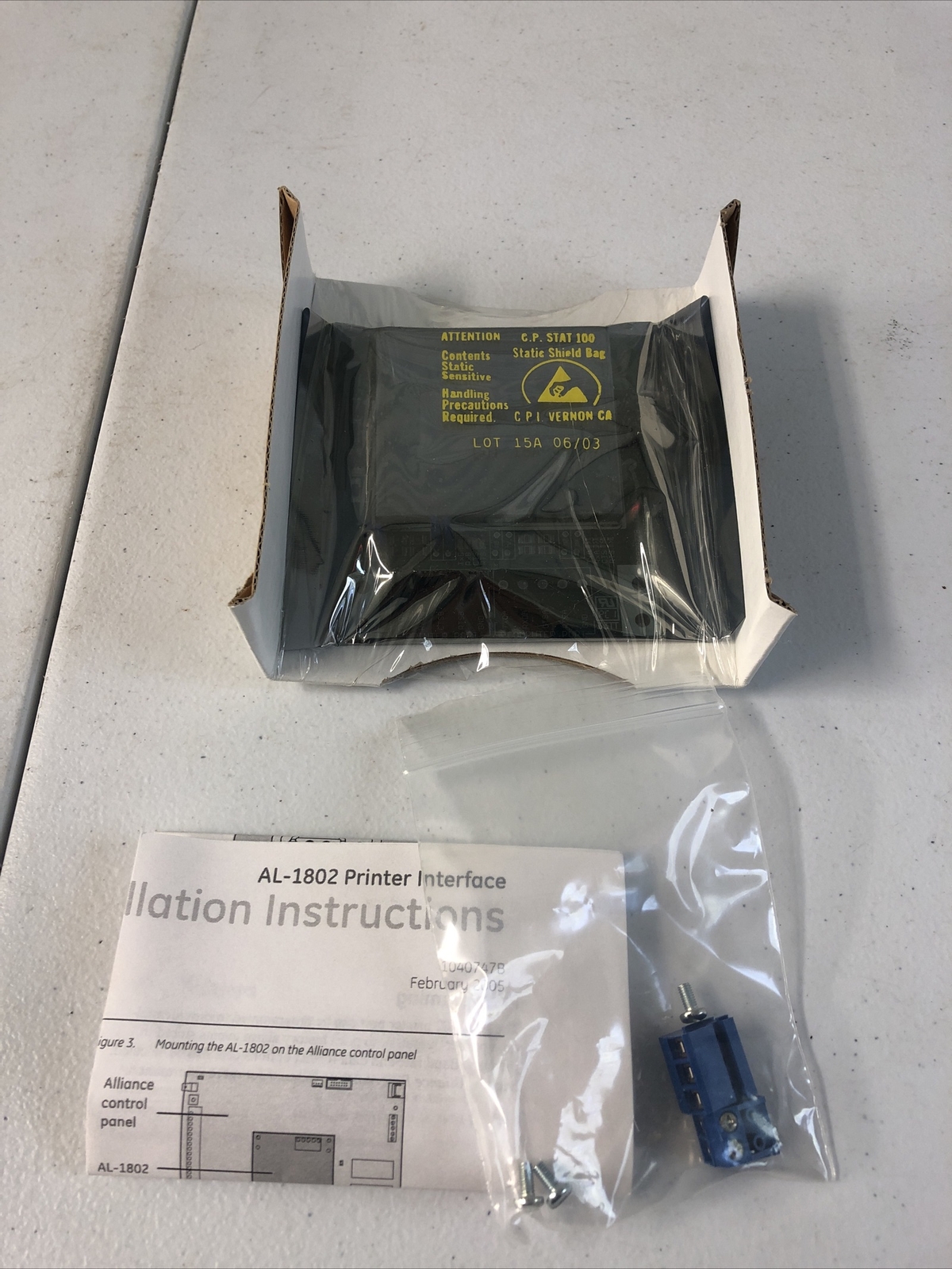 GE Interlogix Alliance AL-1802 Printer Interface