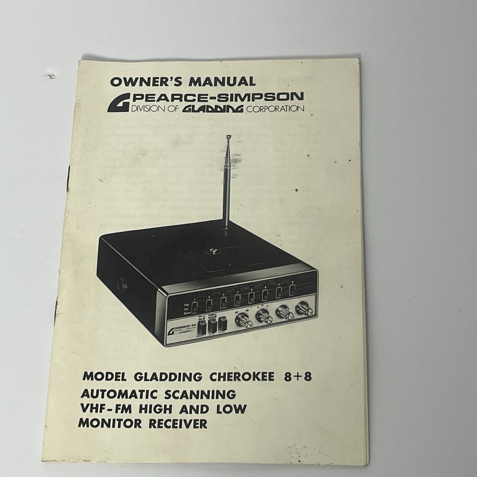 Pearce-Simpson Gladding Cherokee 8X8 VHF-FM Hi And Low Monitor Receiver