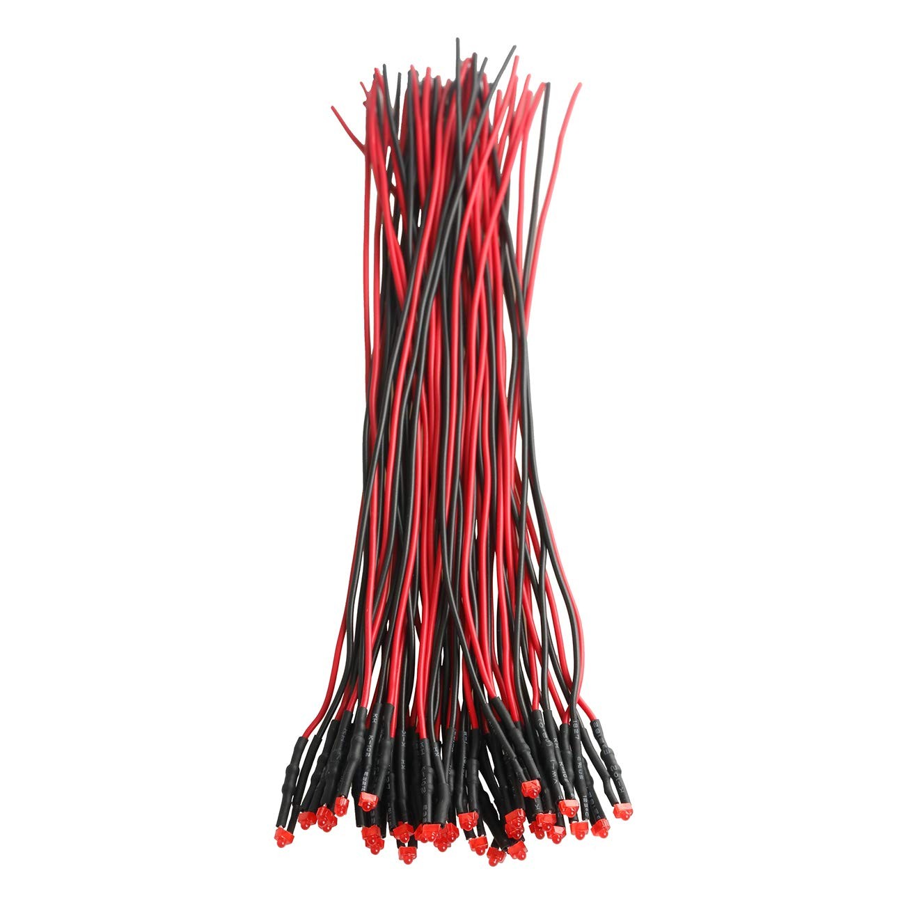 EDGELEC 50pcs 12 Volt 1.8mm Red LED Lights Emitting 1.8mm, [05] / 50 Pcs