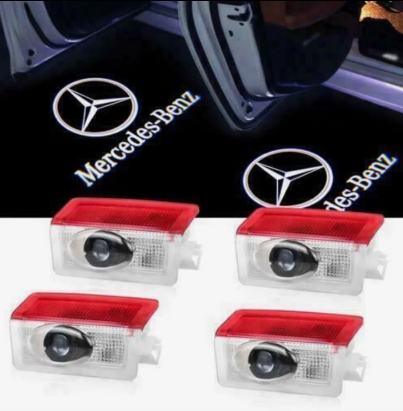 4X LED Car Ghost Puddle Shadow Door Lights For |MB| A B C E G GL ML S