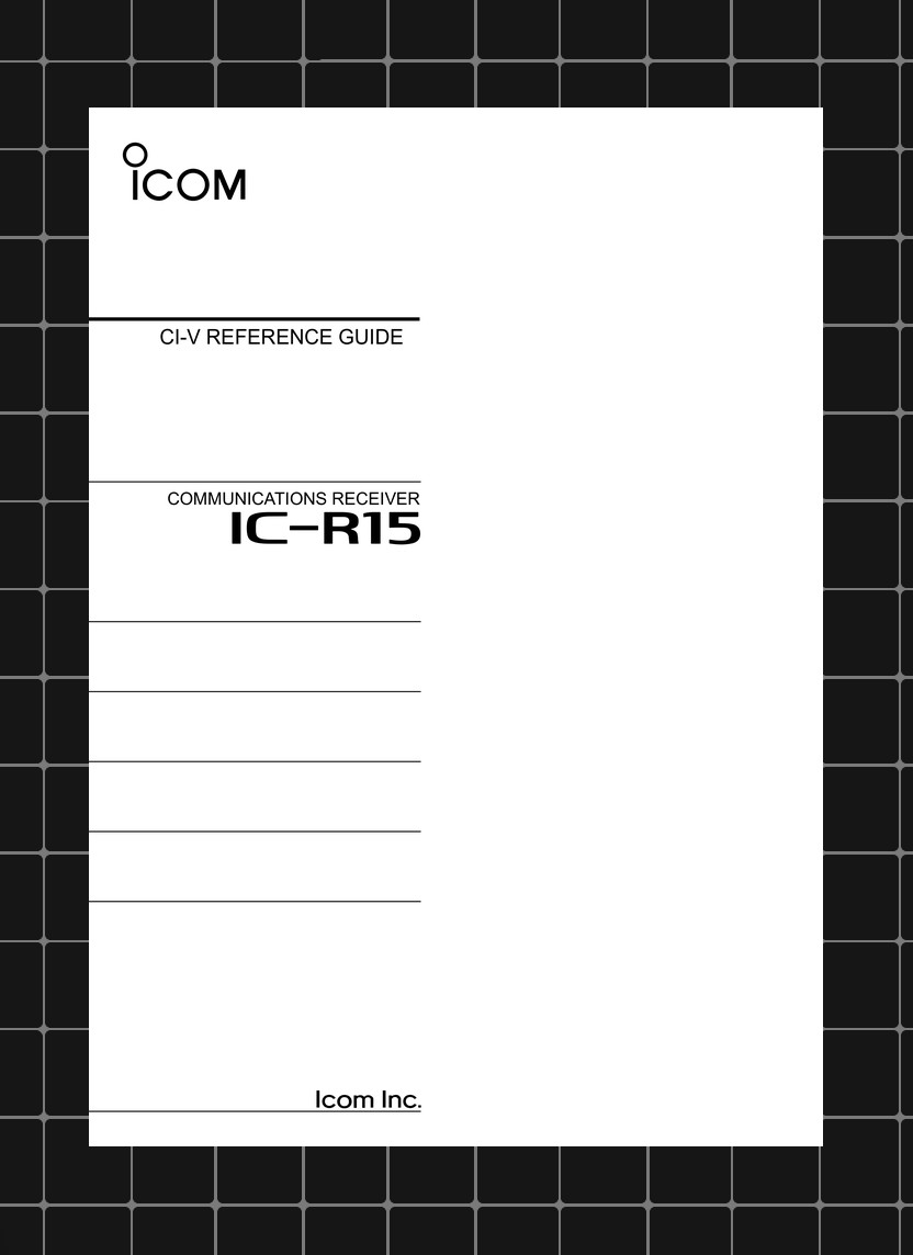 Icom IC-R15 — CI-V REFERENCE GUIDE Manual Documentation — 8 Pages — USA Made