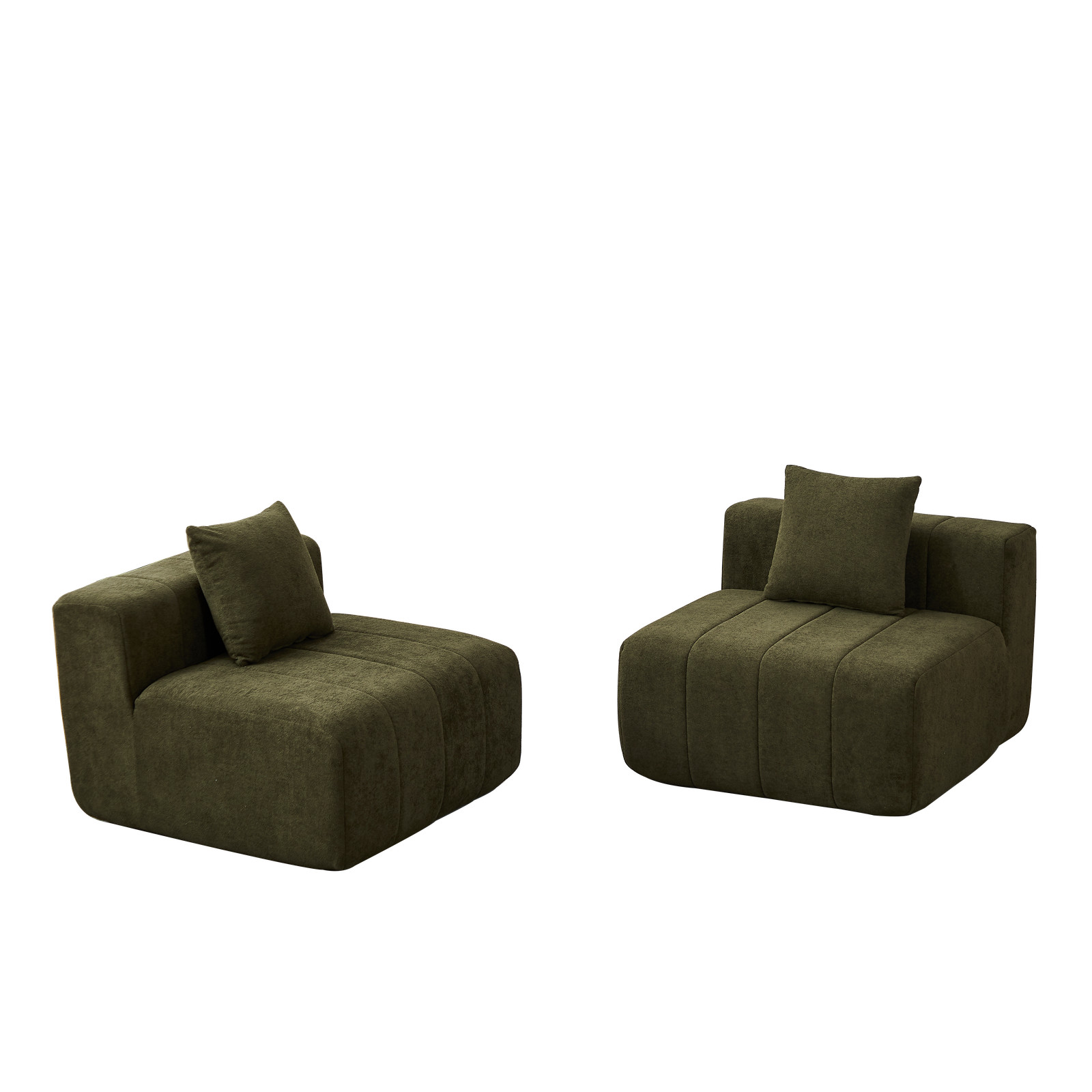 Chenille sectional sofa with 2 pillows,Symmetrical Modular Sofa Sectional for