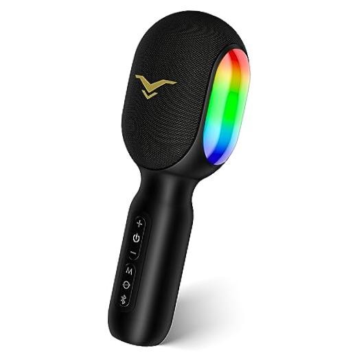 Wireless Bluetooth Karaoke Microphone, 5-in-1 Portable Handheld Mic Black