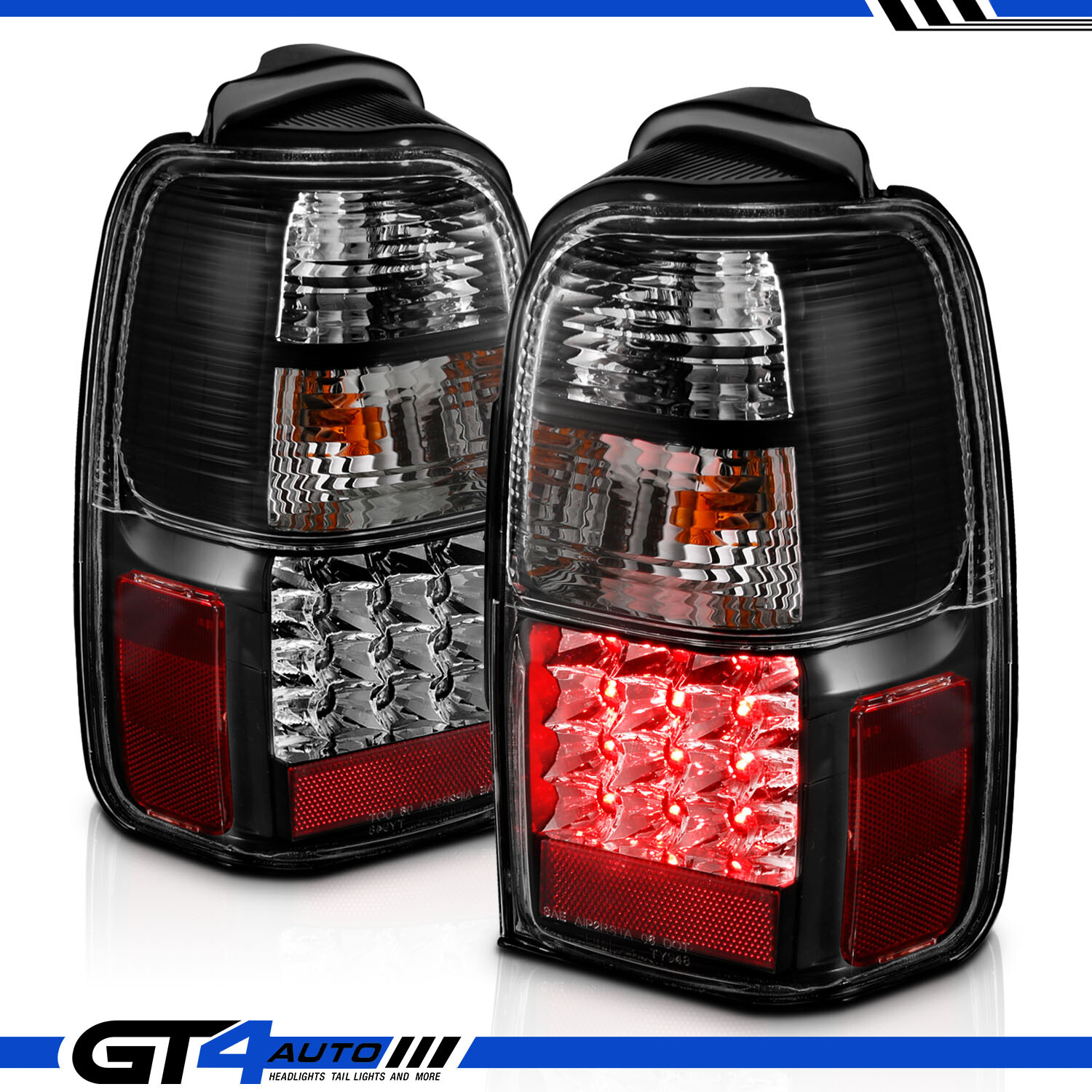 For 2001-2002 Toyota 4Runner Black Housing LED Replacement Taillights Pair
