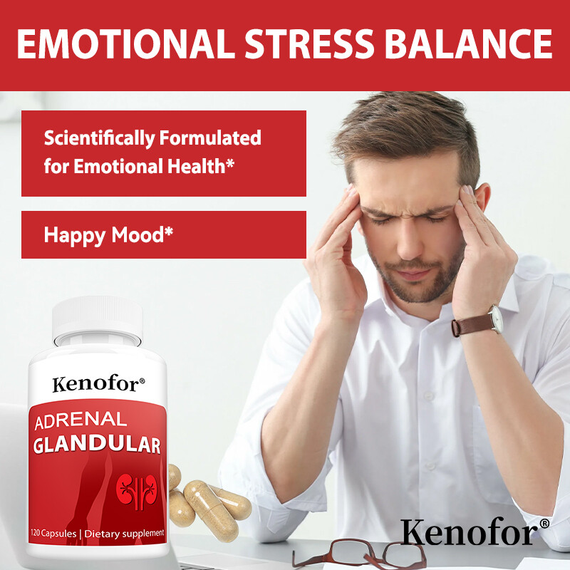 Adrenal Glandular Supplement Balances Emotional Health Improves Stress 120 Pills