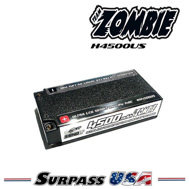 Team Zombie SENDIT 4500mAh 2S 7.6v HV 140c ULCG Shorty LiPo (ROAR Approved)