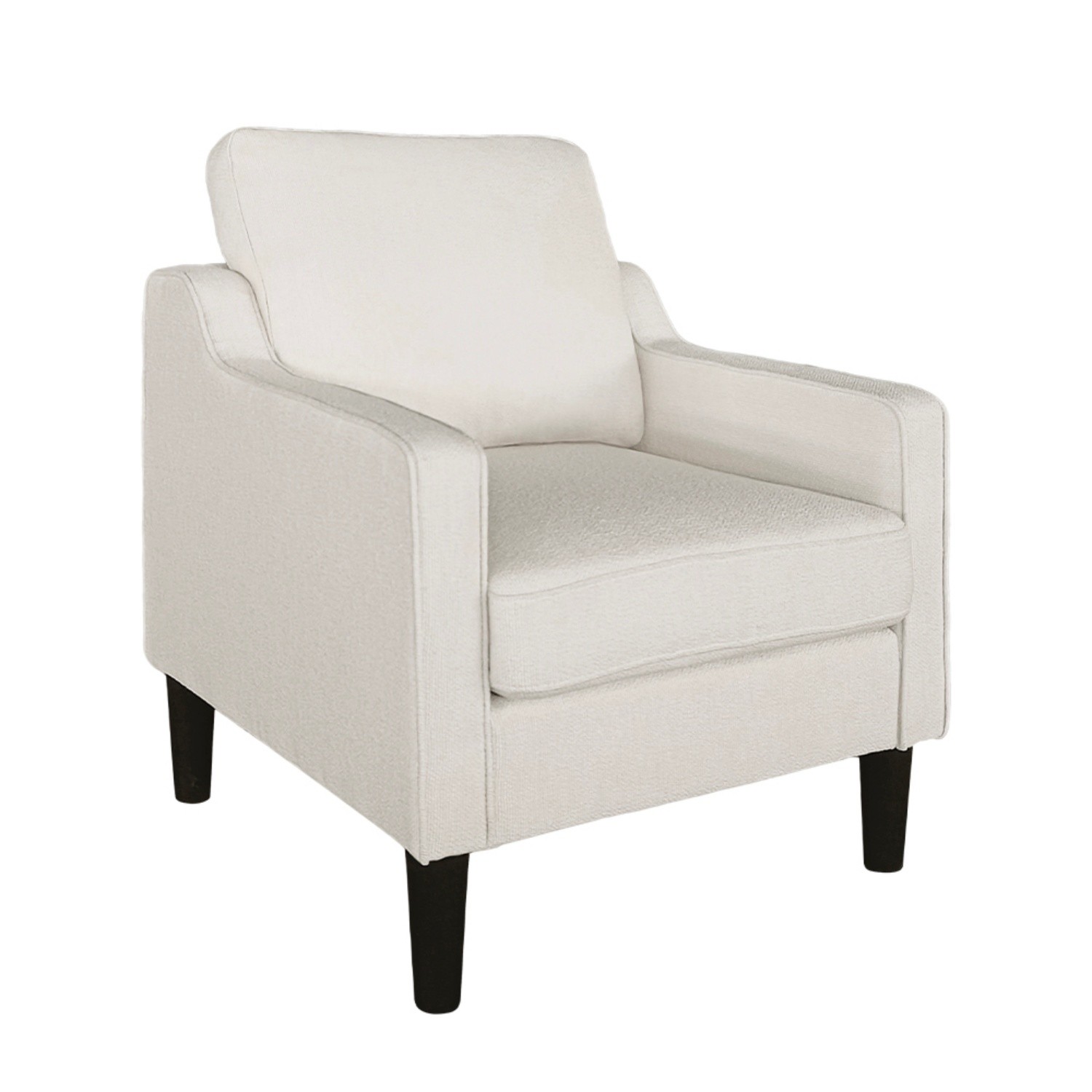 Chenille Accent Chair Modern Lounge Armchair w/ Solid Wood Leg for Living Room