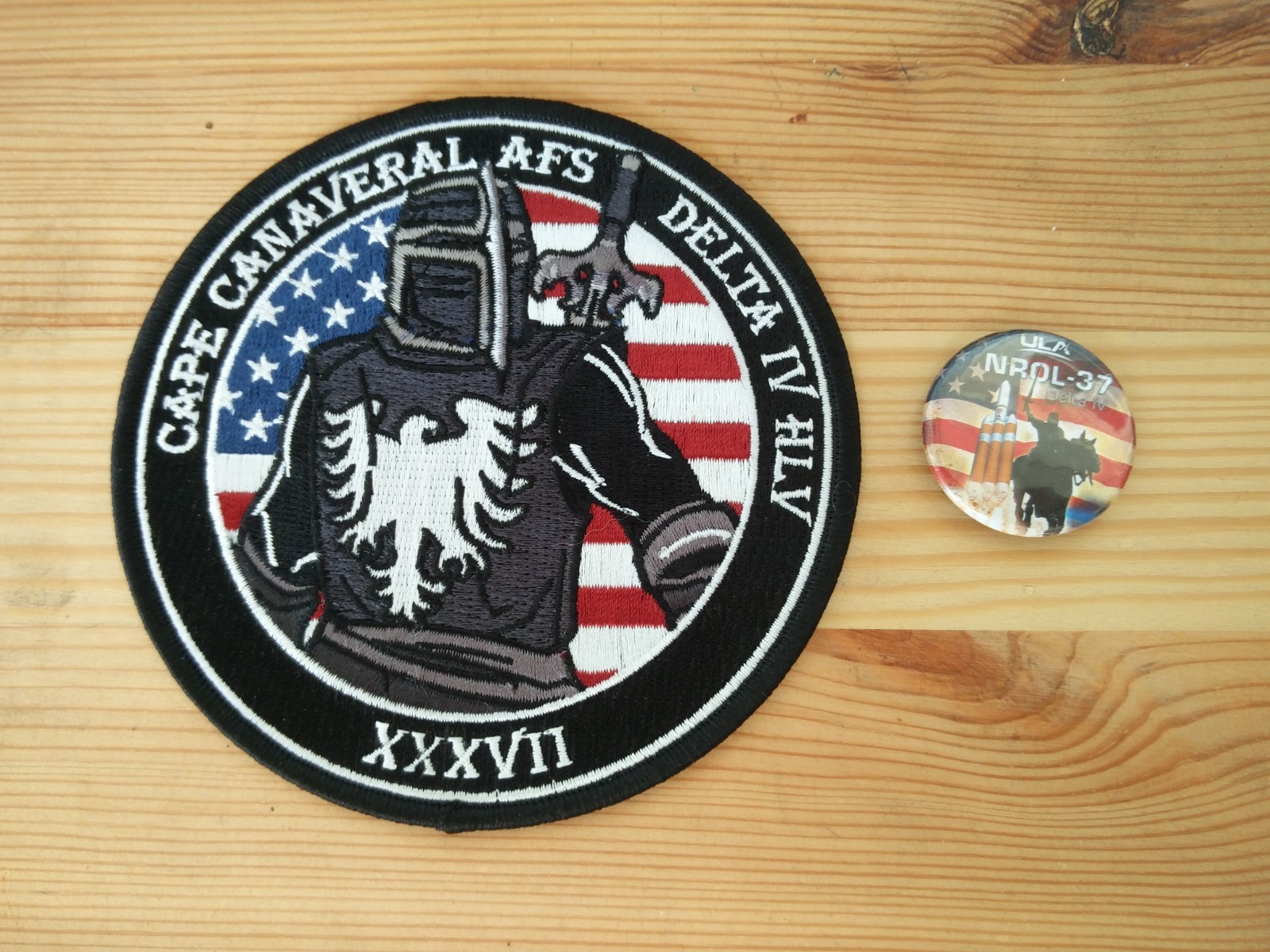 USAF NRO Delta IV H  NROL-37 Satellite Mission Launch Patch & Button - 2pcs.