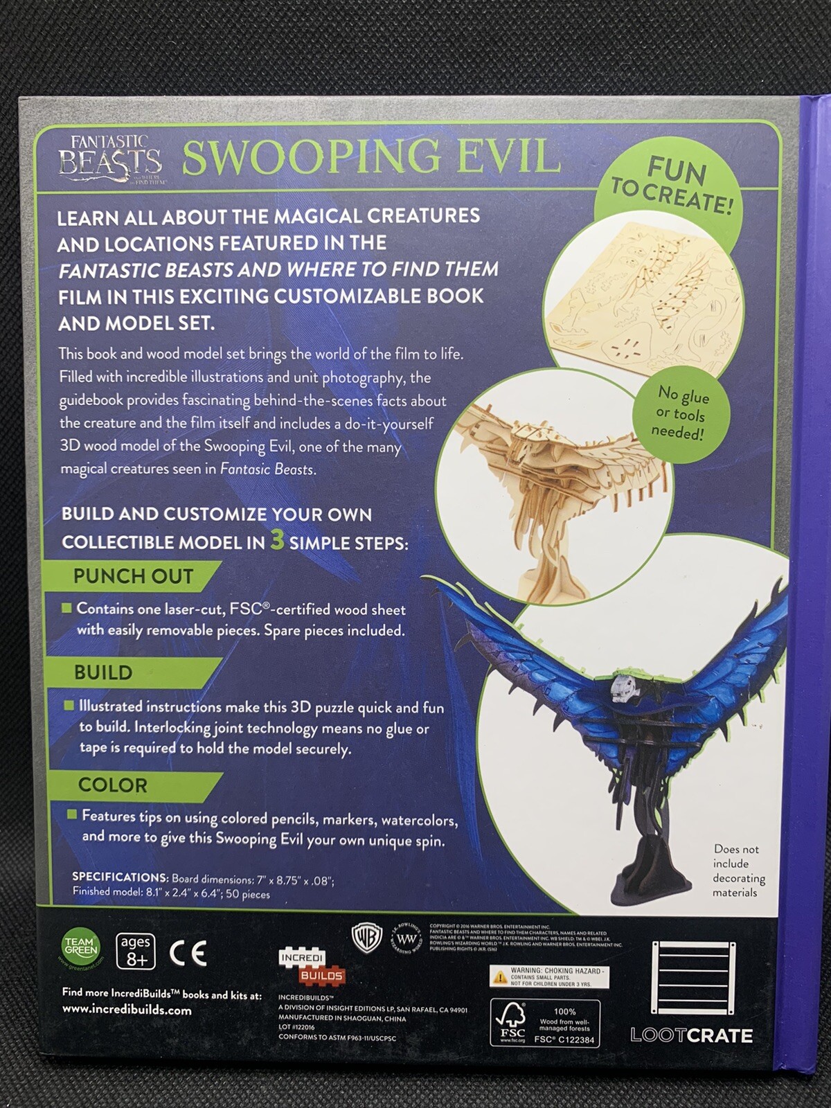 Fantastic Beasts Swooping Evil Book Model Set Incredi Builds Wizarding World Kit