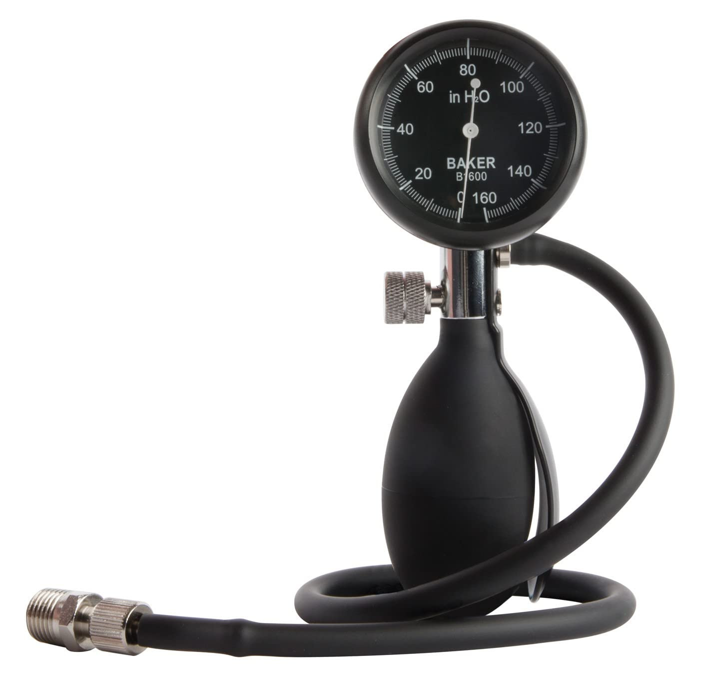 Baker B1600 Squeeze Bulb Calibrator, 0-160 Inh2O Pressure Gauge