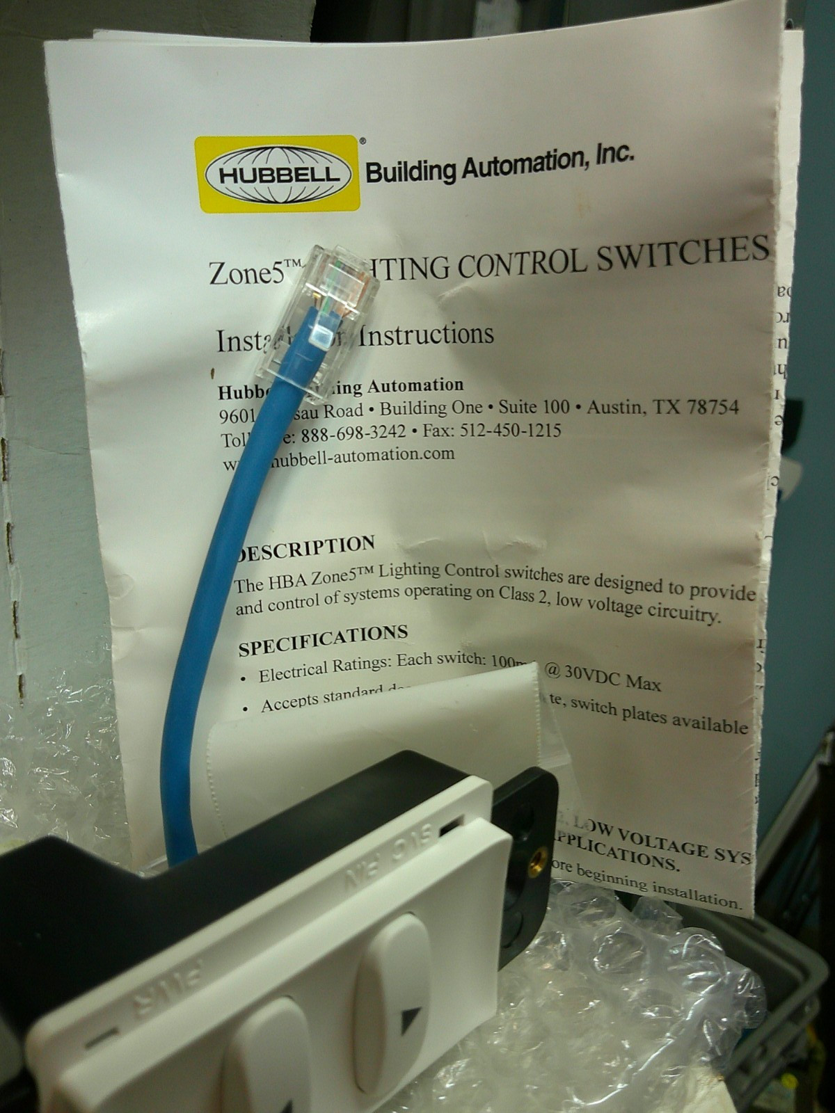 **NEW** Hubbell Z5-SW-AVD, Dimming Switch